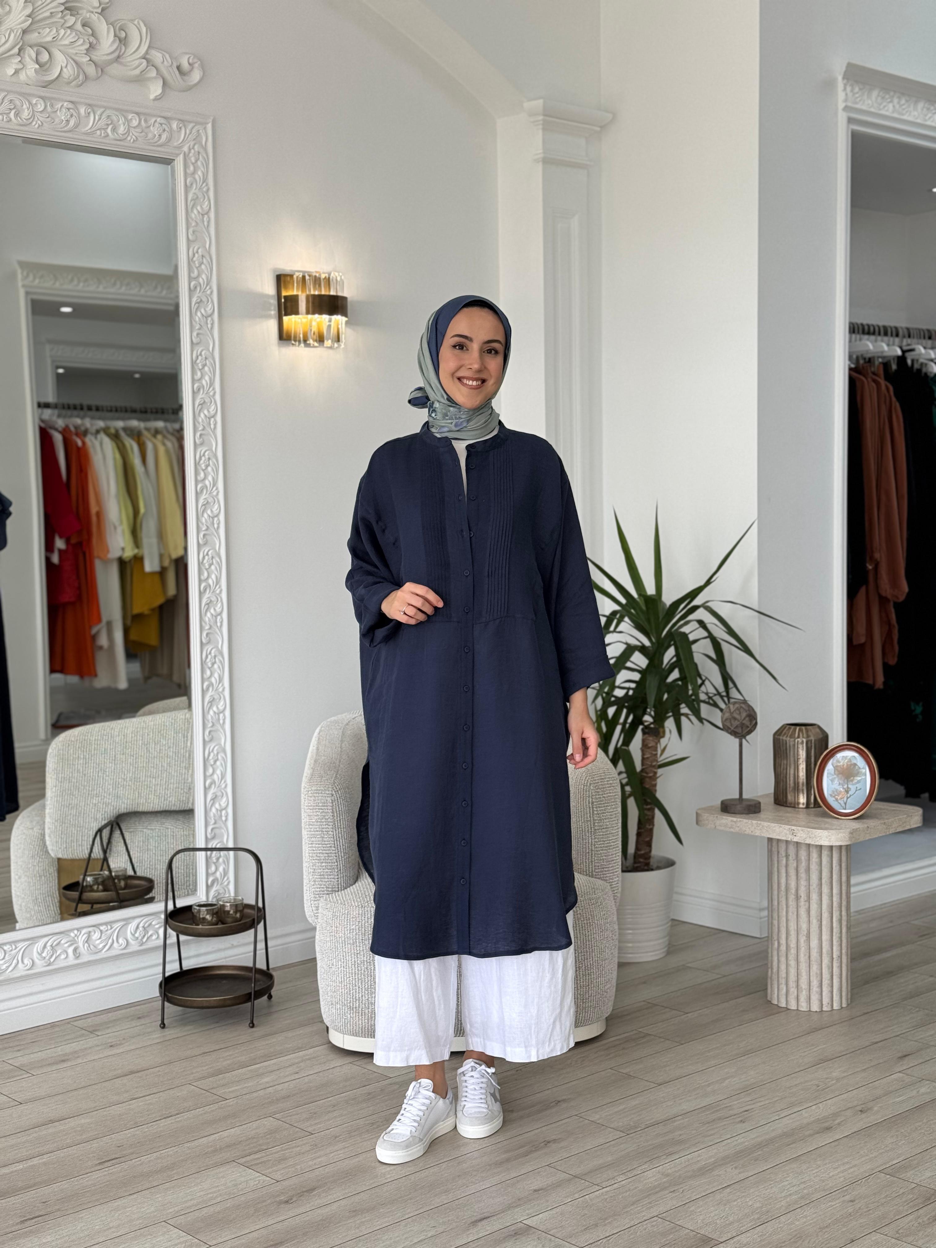 QOOQ Min Gömlek Lacivert 25ss230