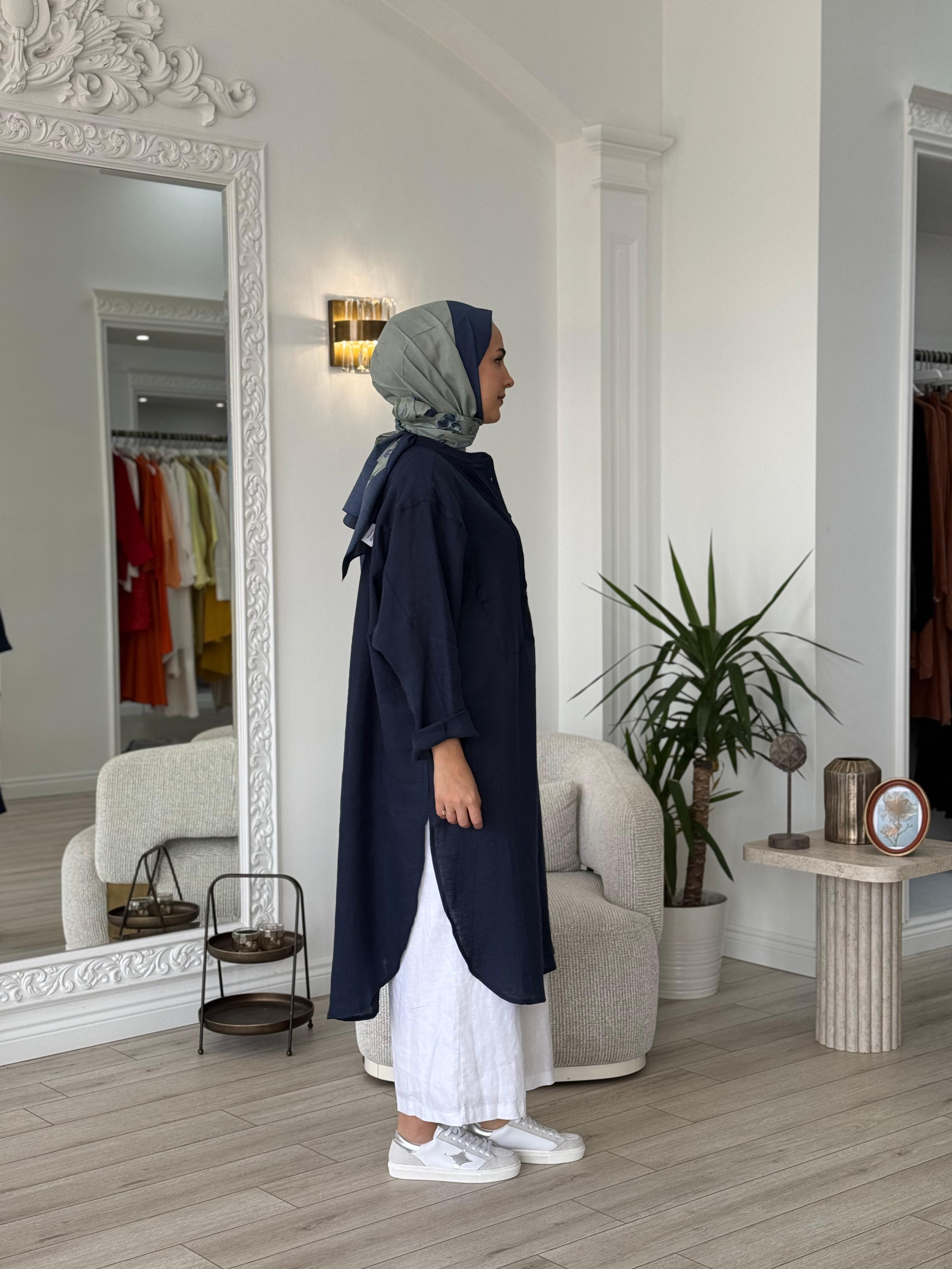 QOOQ Min Gömlek Lacivert 25ss230