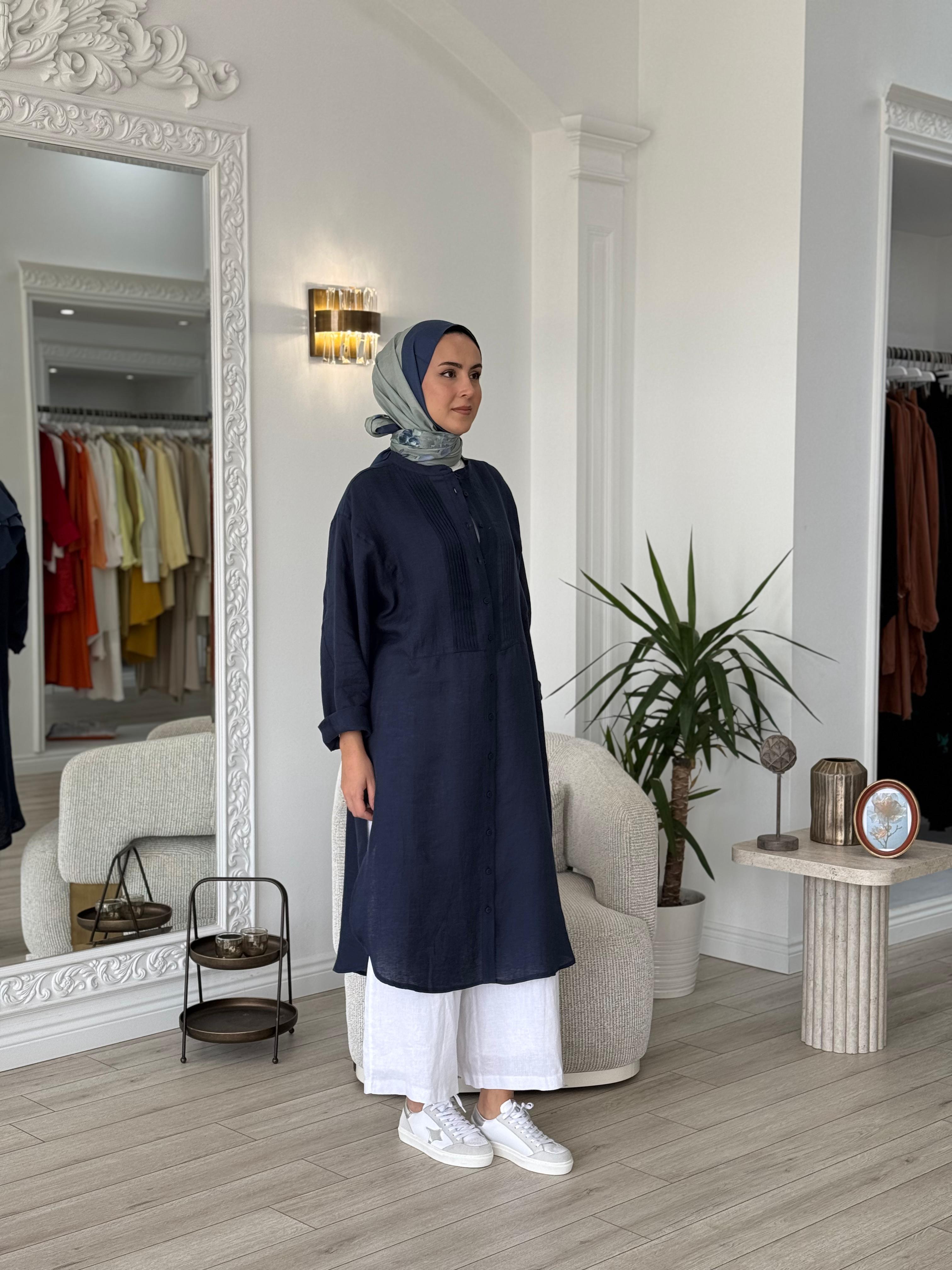 QOOQ Min Gömlek Lacivert 25ss230