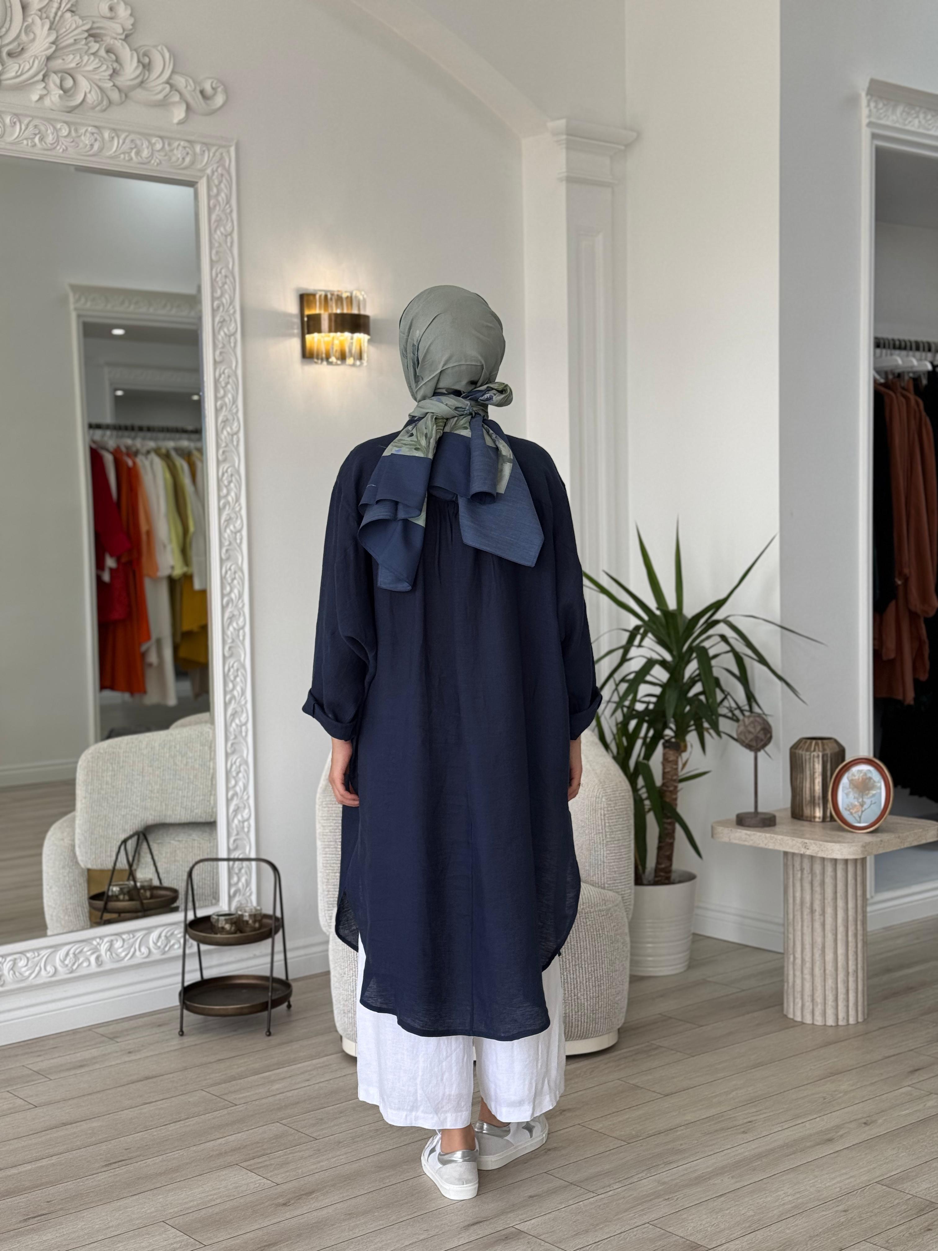 QOOQ Min Gömlek Lacivert 25ss230