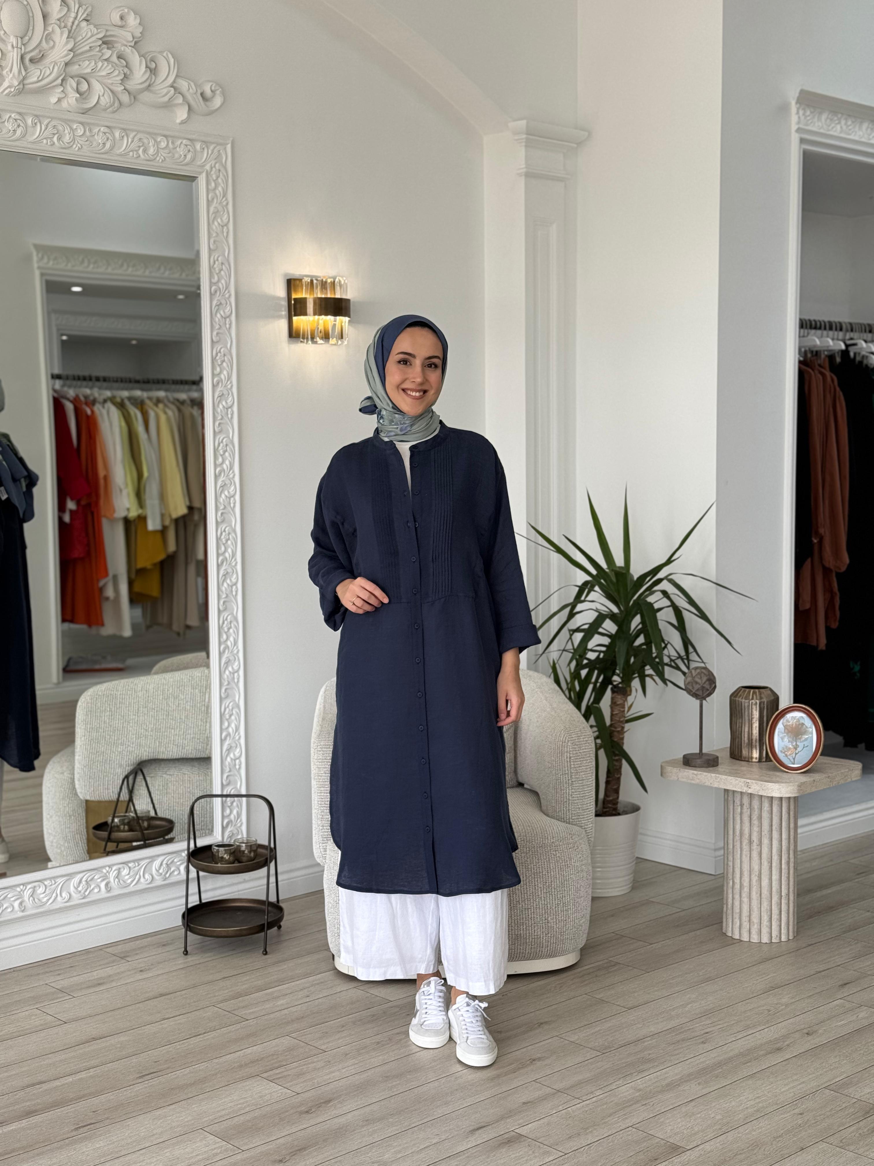 QOOQ Min Gömlek Lacivert 25ss230