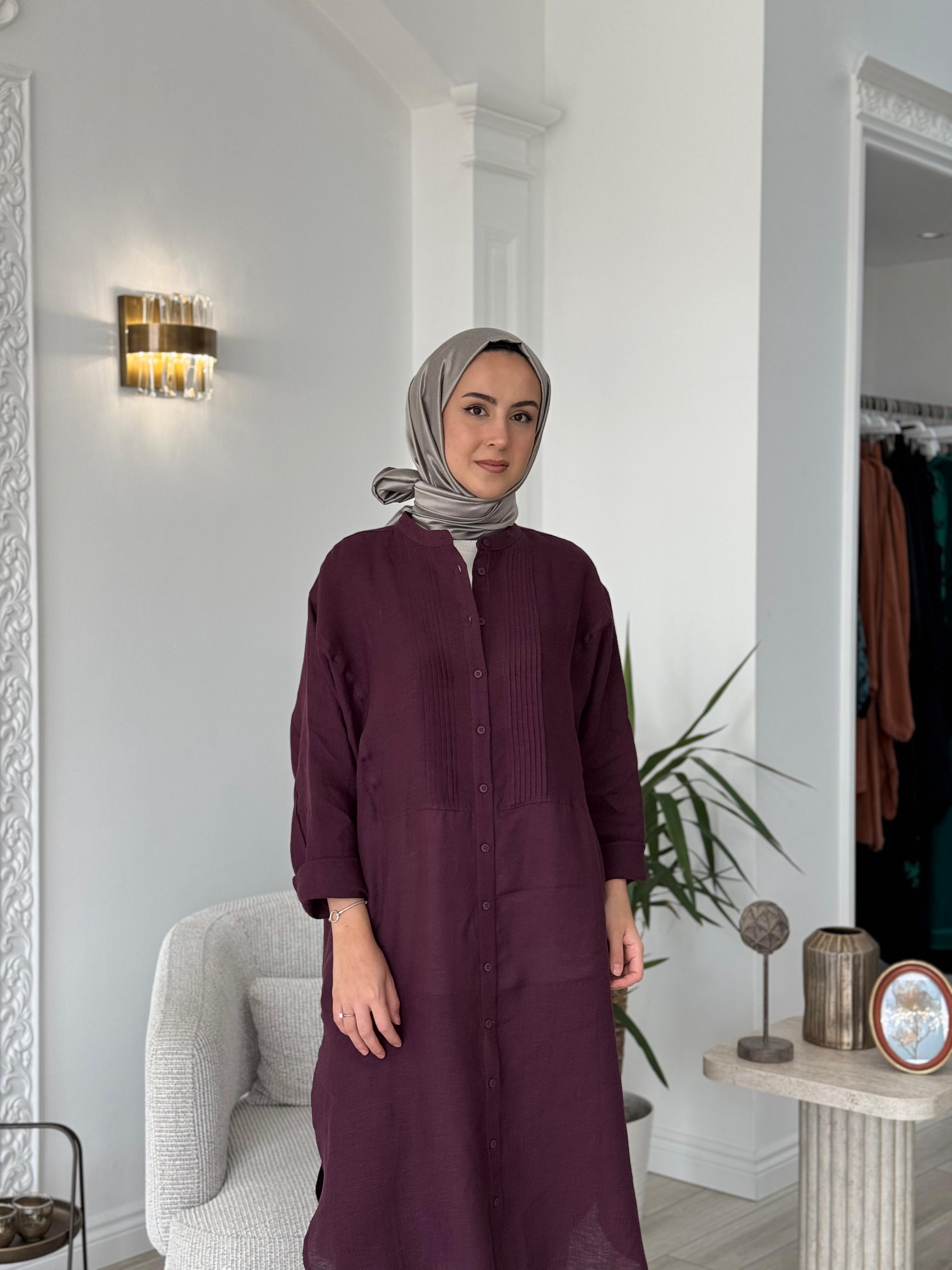 QOOQ Min Gömlek Mürdüm 25ss230