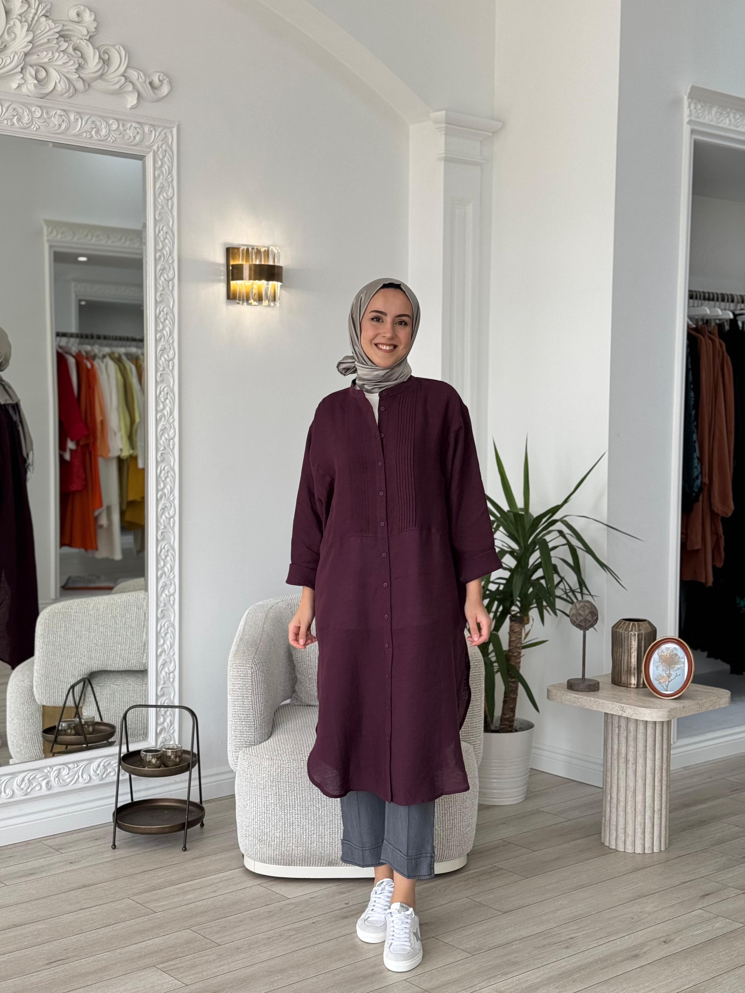QOOQ Min Gömlek Mürdüm 25ss230