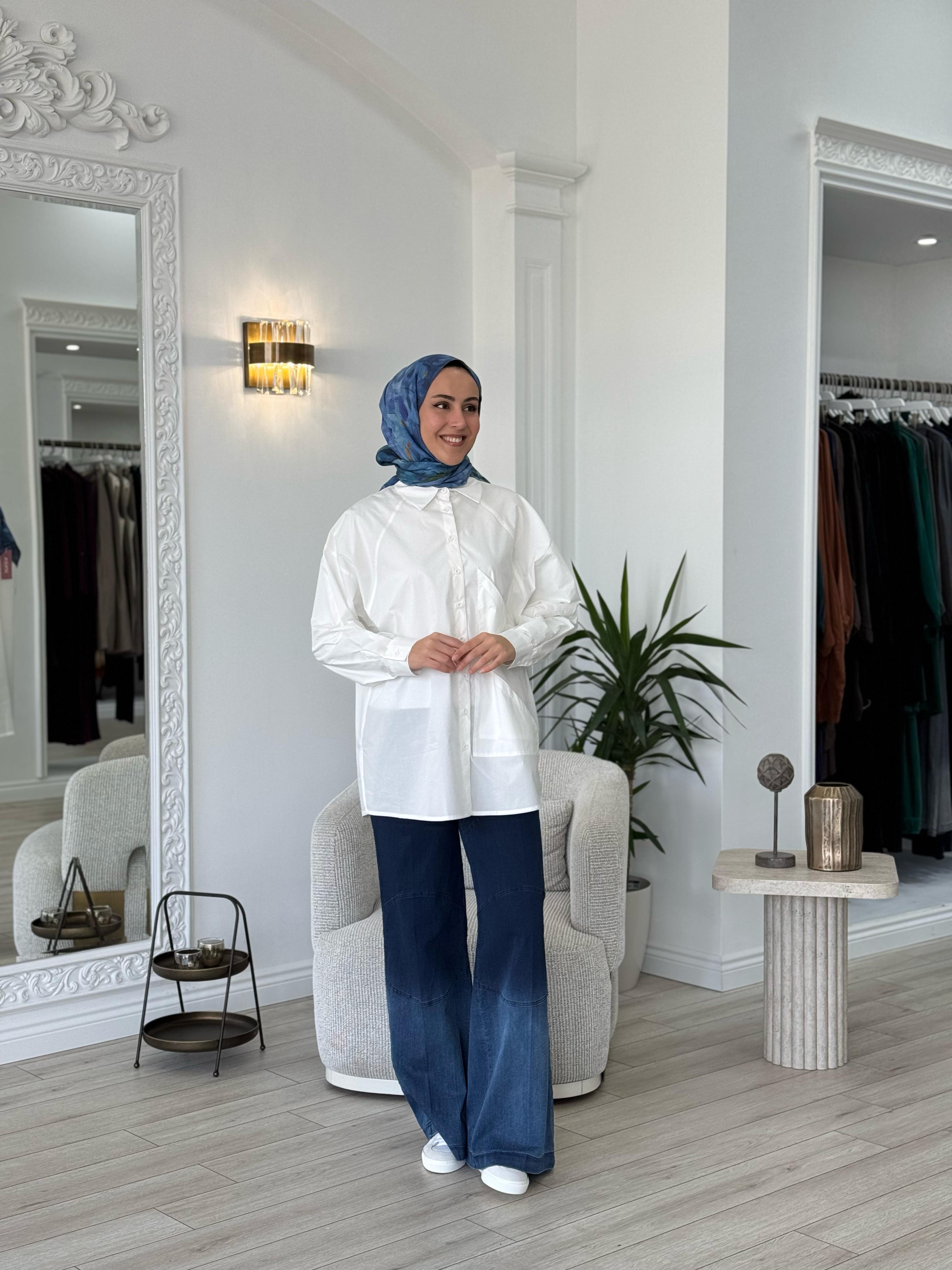 QOOQ Pop Gömlek Beyaz 25ss204