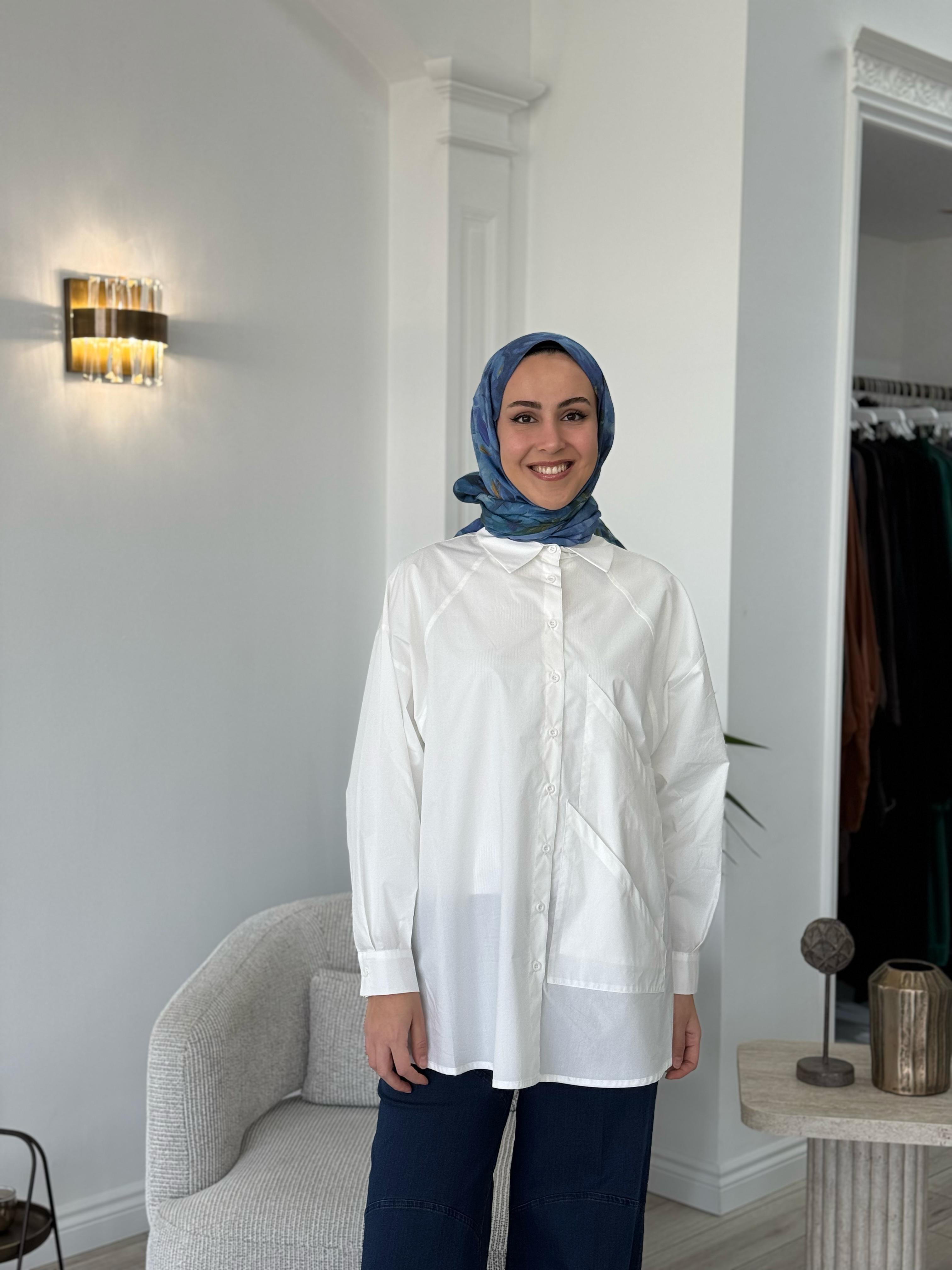 QOOQ Pop Gömlek Beyaz 25ss204