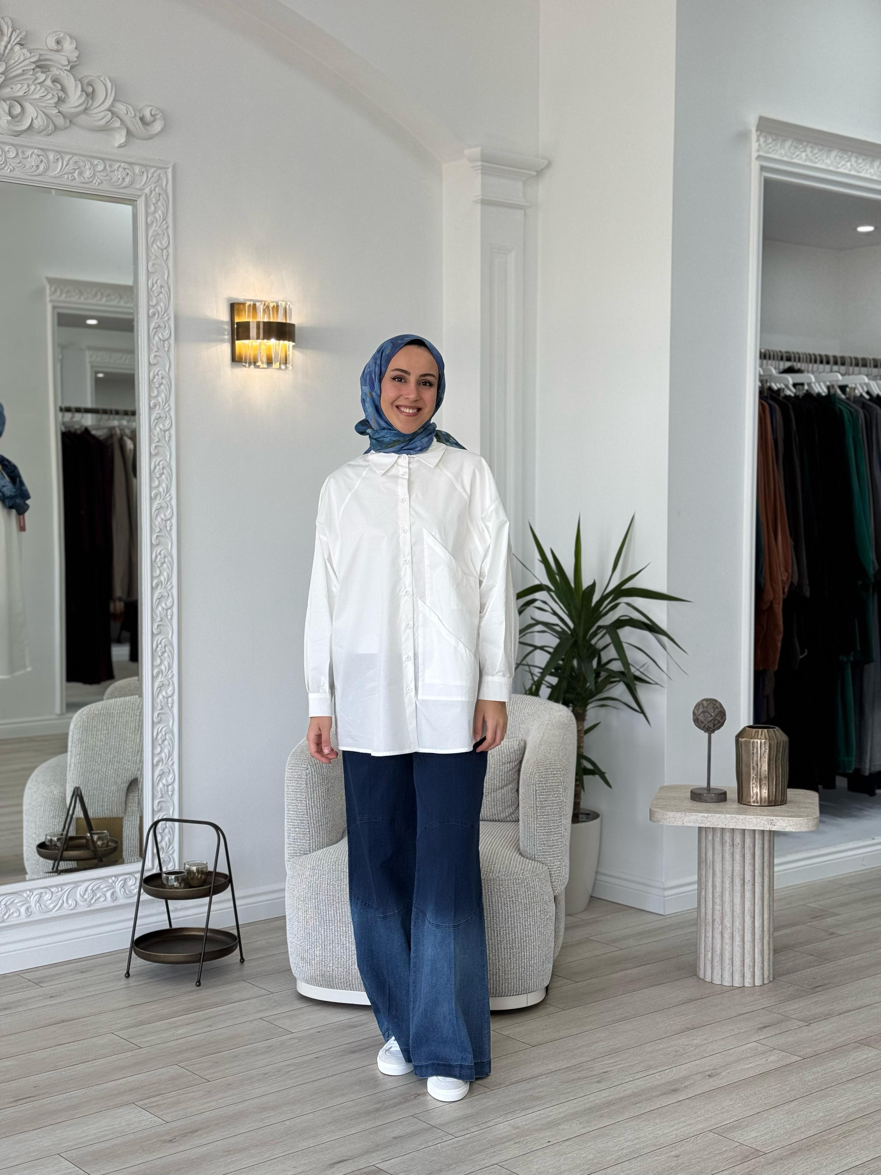 QOOQ Pop Gömlek Beyaz 25ss204
