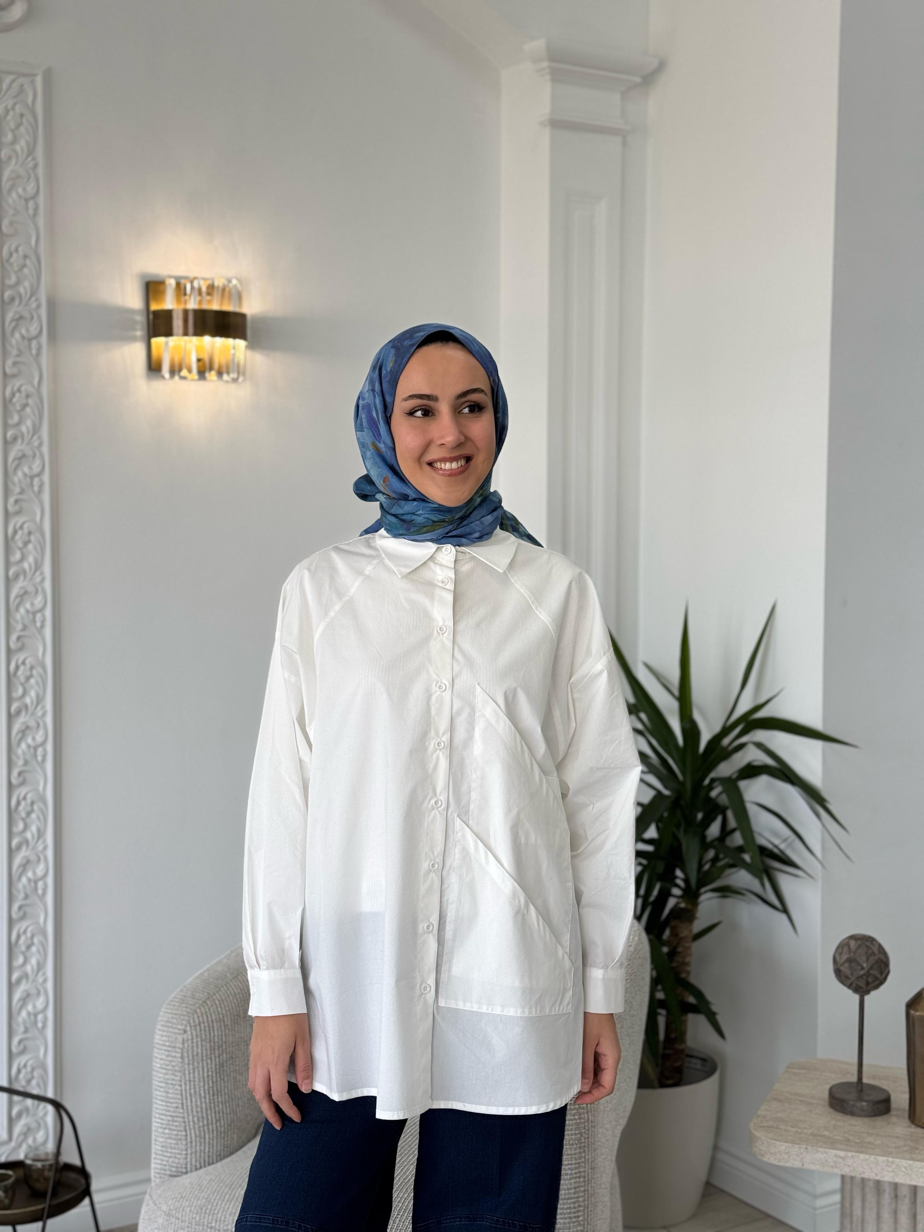 QOOQ Pop Gömlek Beyaz 25ss204