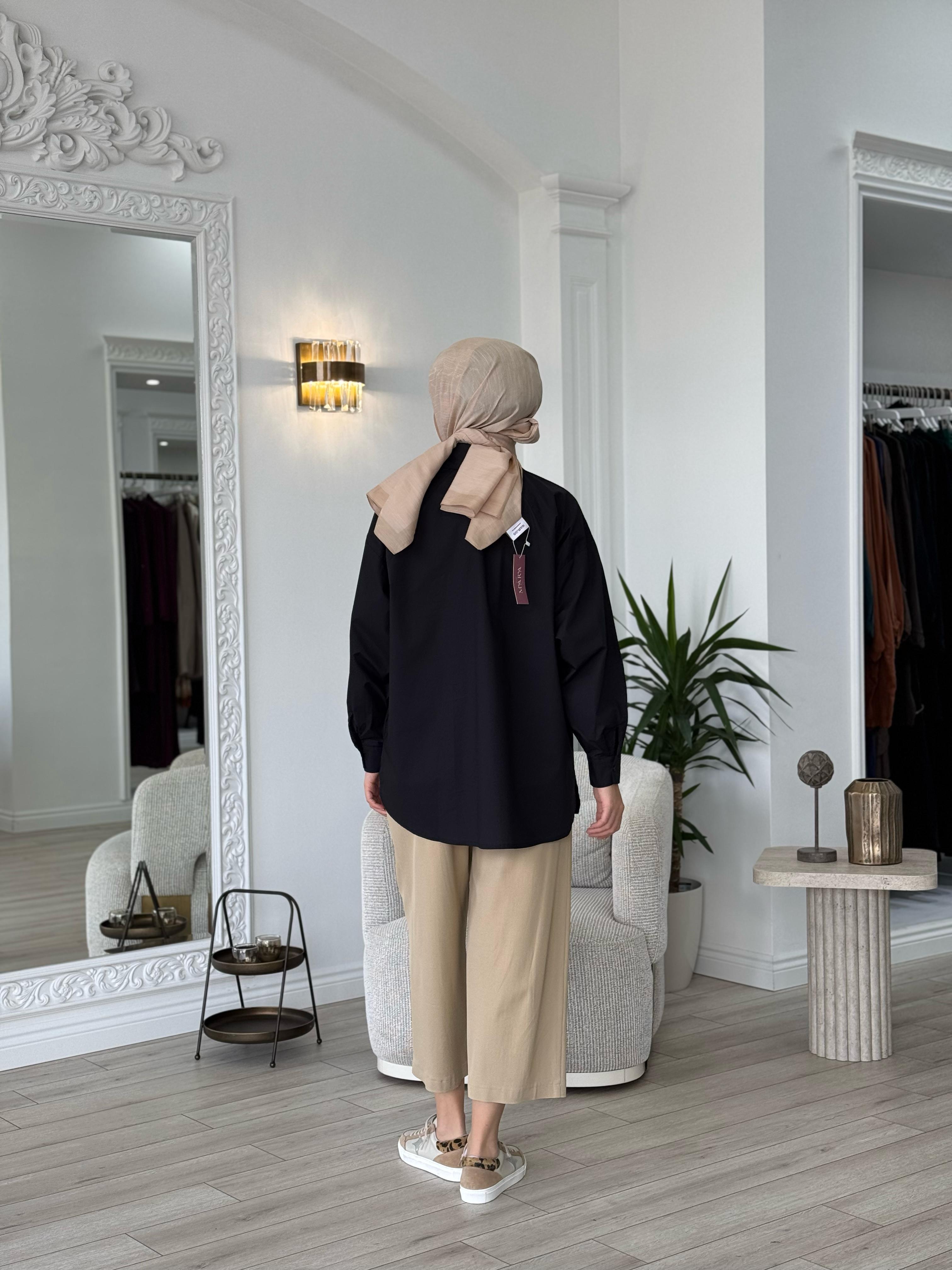 QOOQ Pop Gömlek Siyah 25ss204