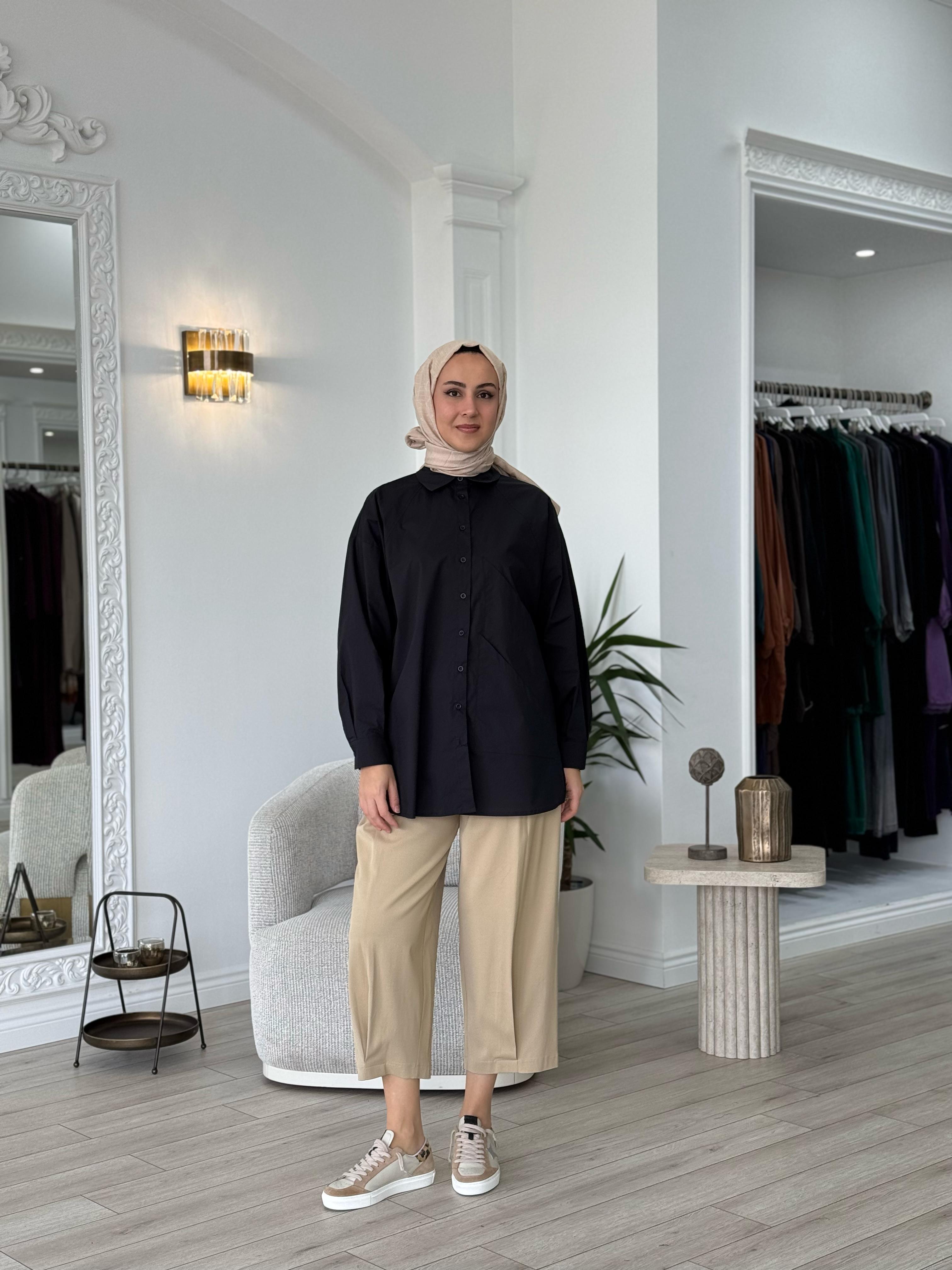 QOOQ Pop Gömlek Siyah 25ss204