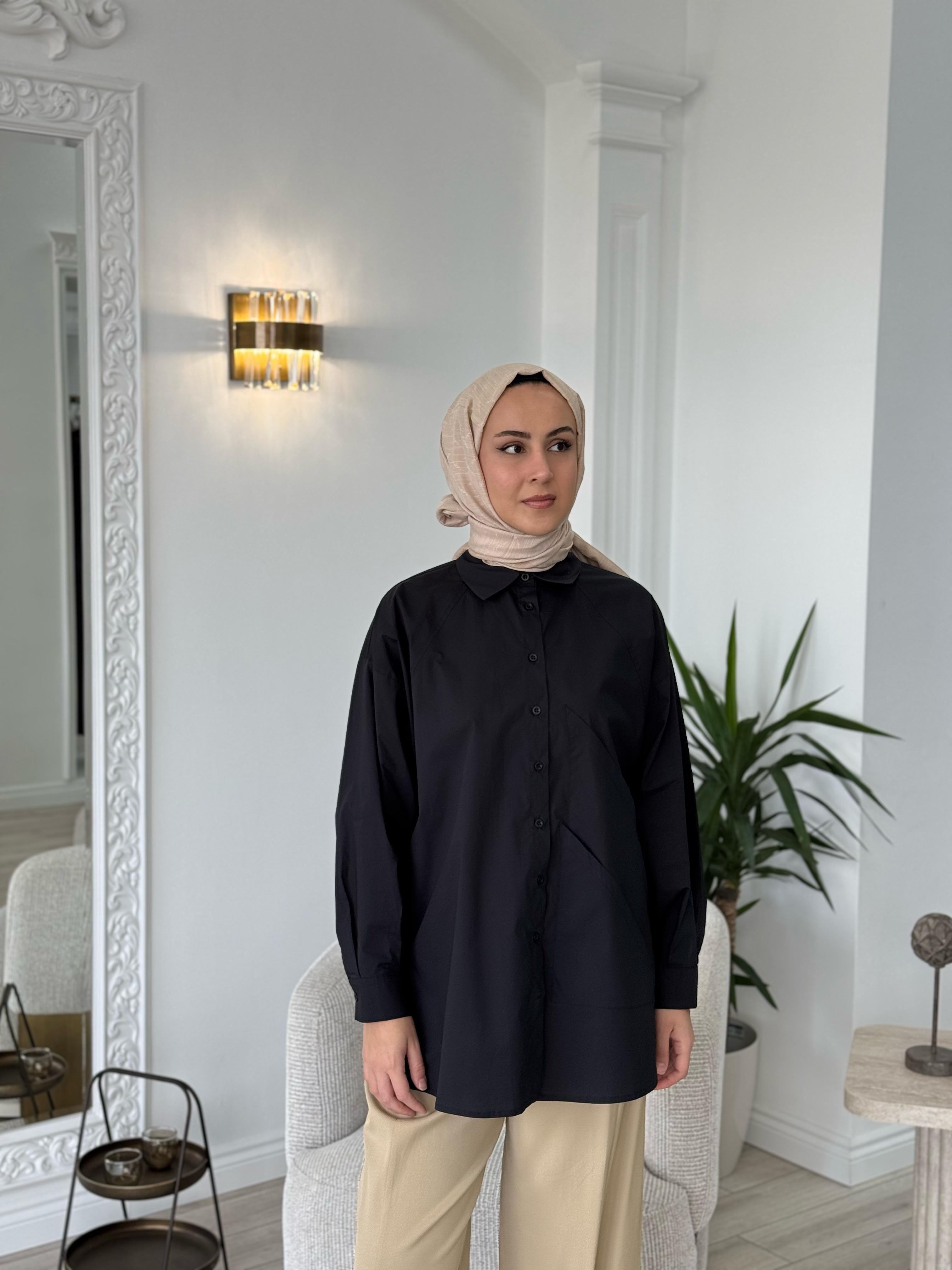 QOOQ Pop Gömlek Siyah 25ss204