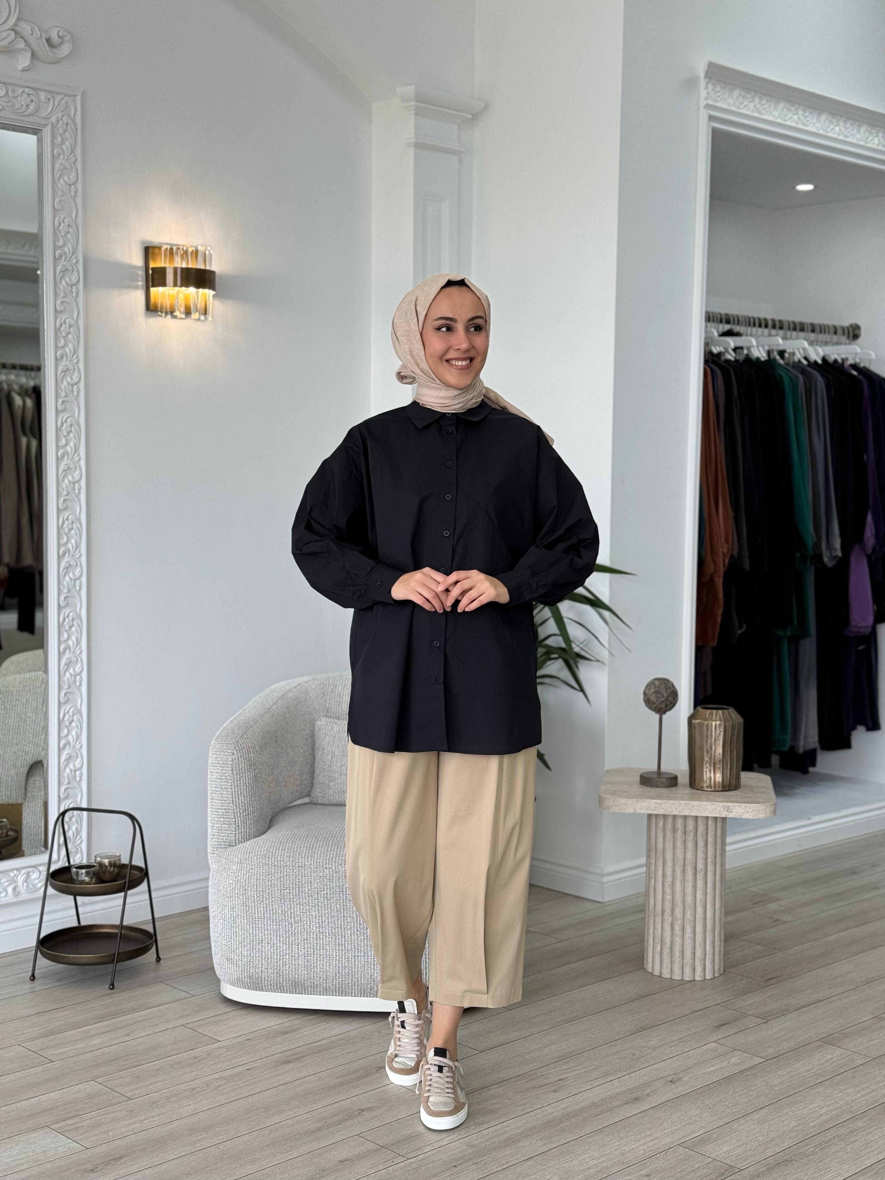 QOOQ Pop Gömlek Siyah 25ss204