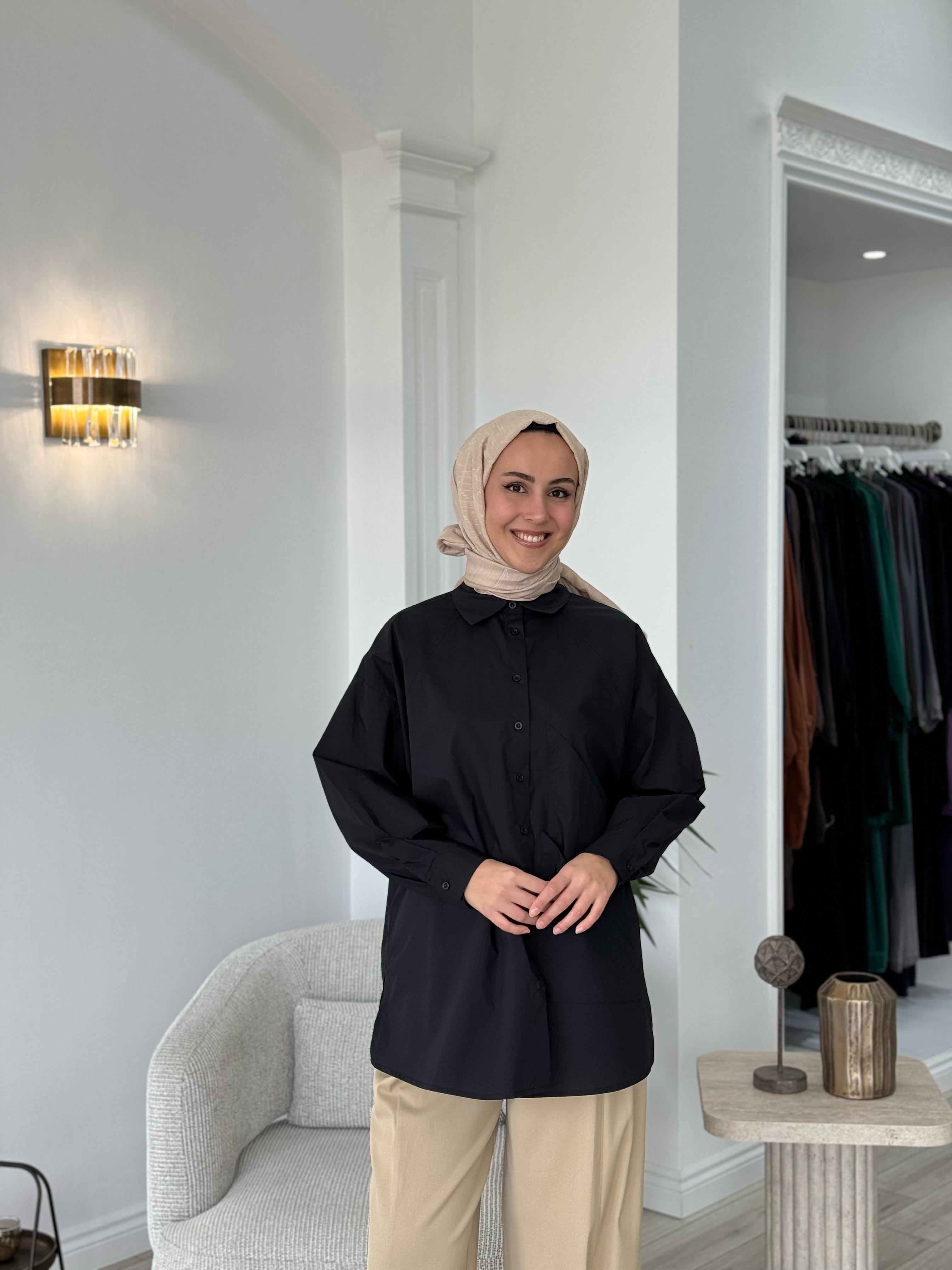 QOOQ Pop Gömlek Siyah 25ss204