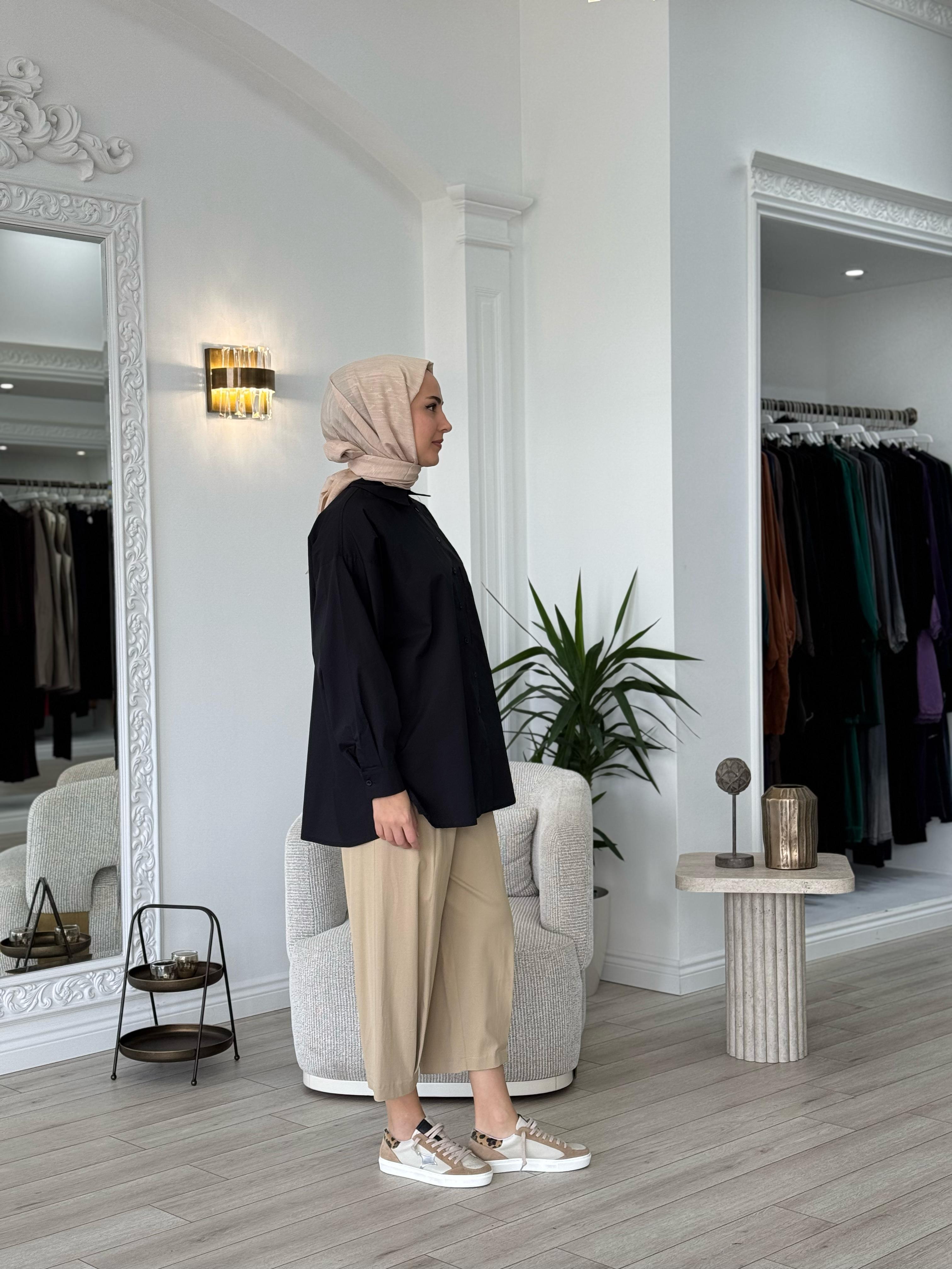 QOOQ Pop Gömlek Siyah 25ss204
