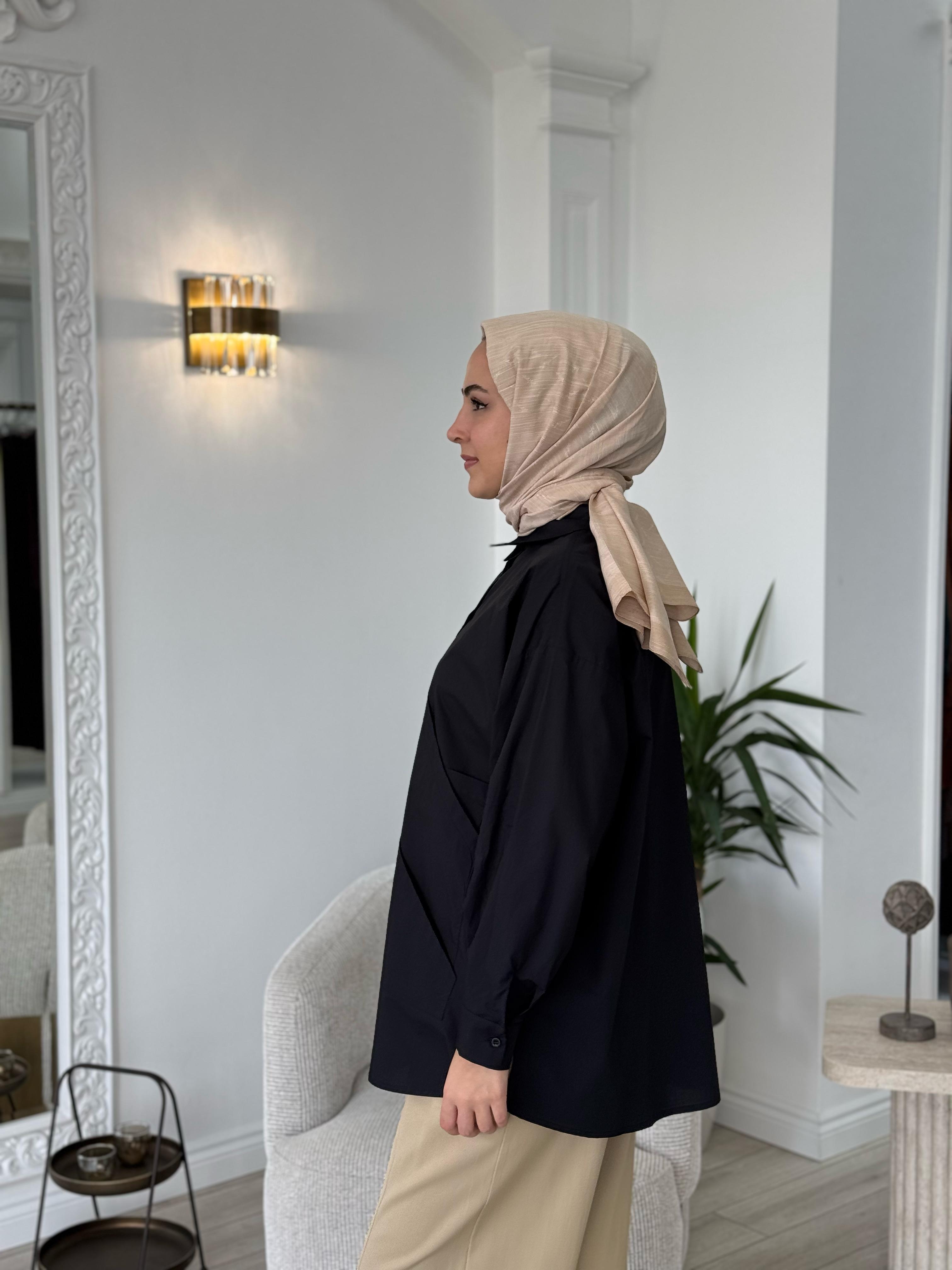 QOOQ Pop Gömlek Siyah 25ss204