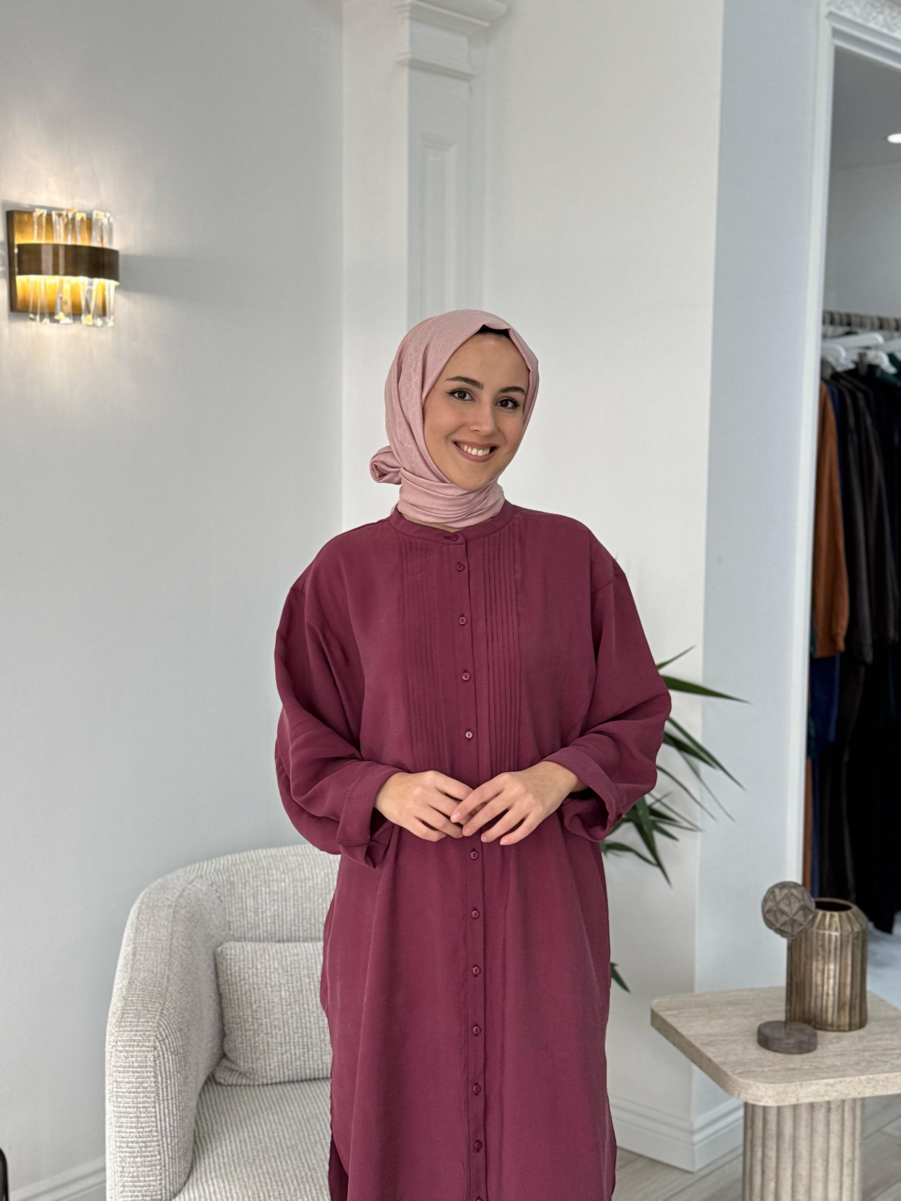 QOOQ Ruvo Gömlek Mürdüm 25ss202