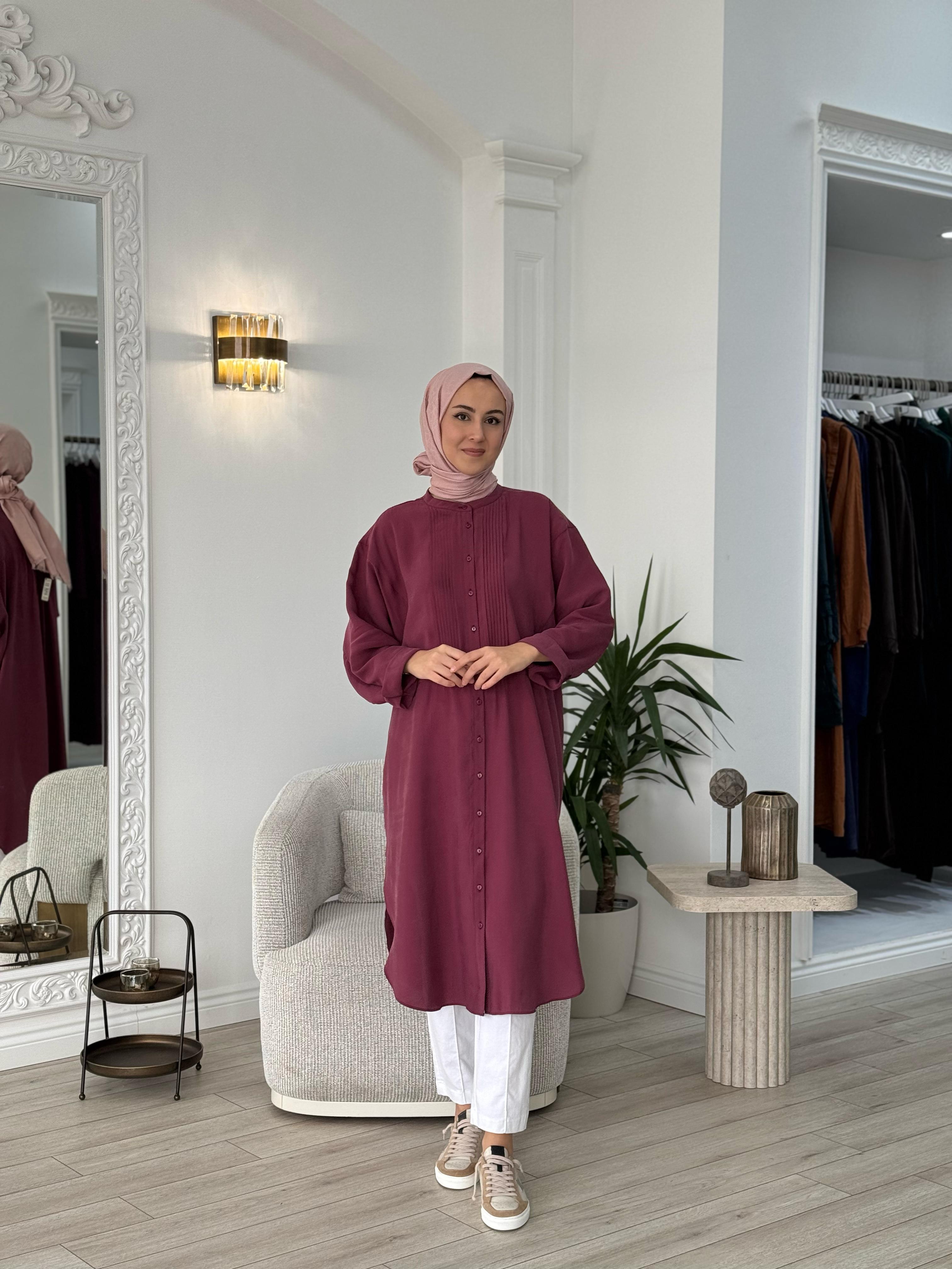 QOOQ Ruvo Gömlek Mürdüm 25ss202