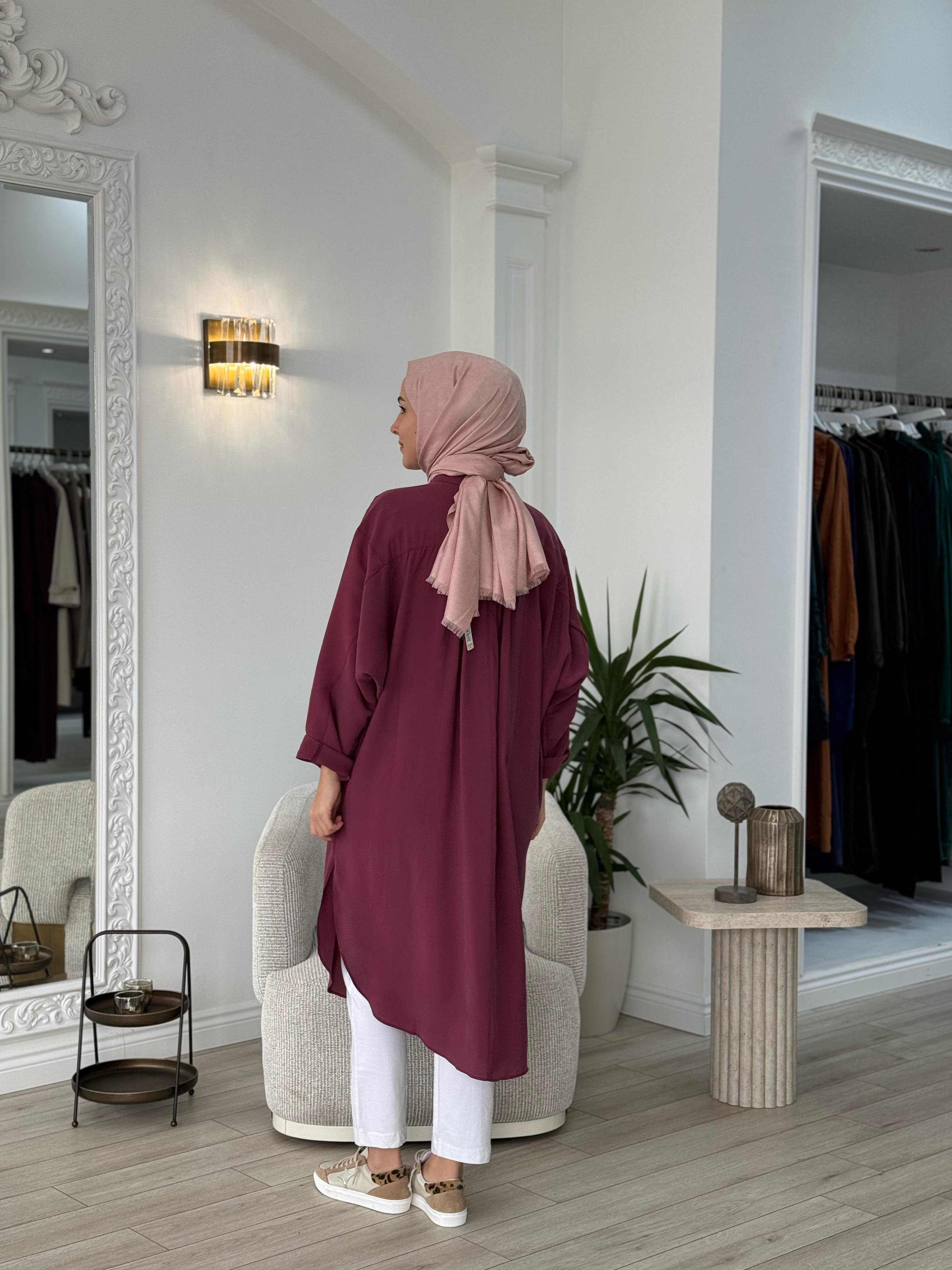 QOOQ Ruvo Gömlek Mürdüm 25ss202