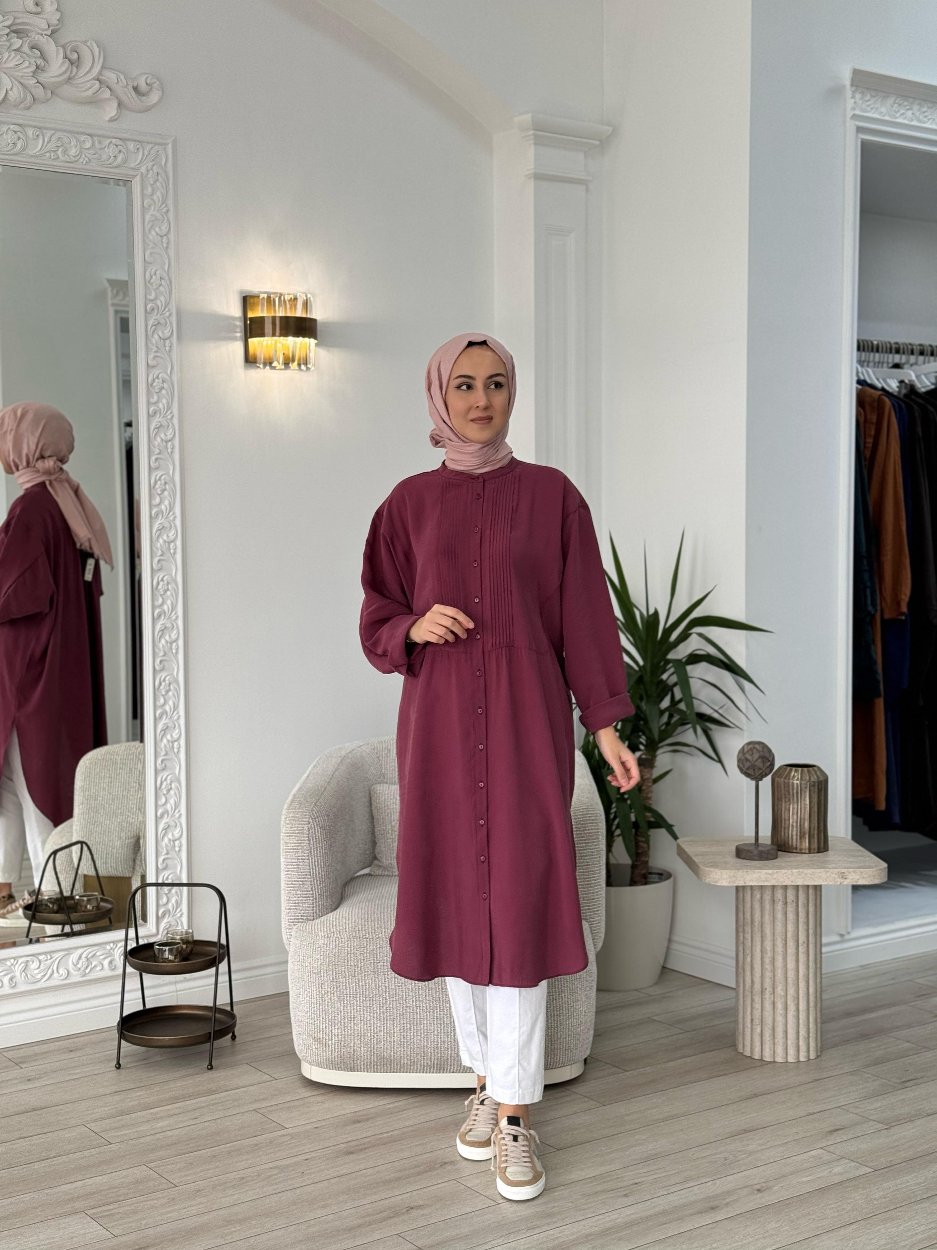 QOOQ Ruvo Gömlek Mürdüm 25ss202