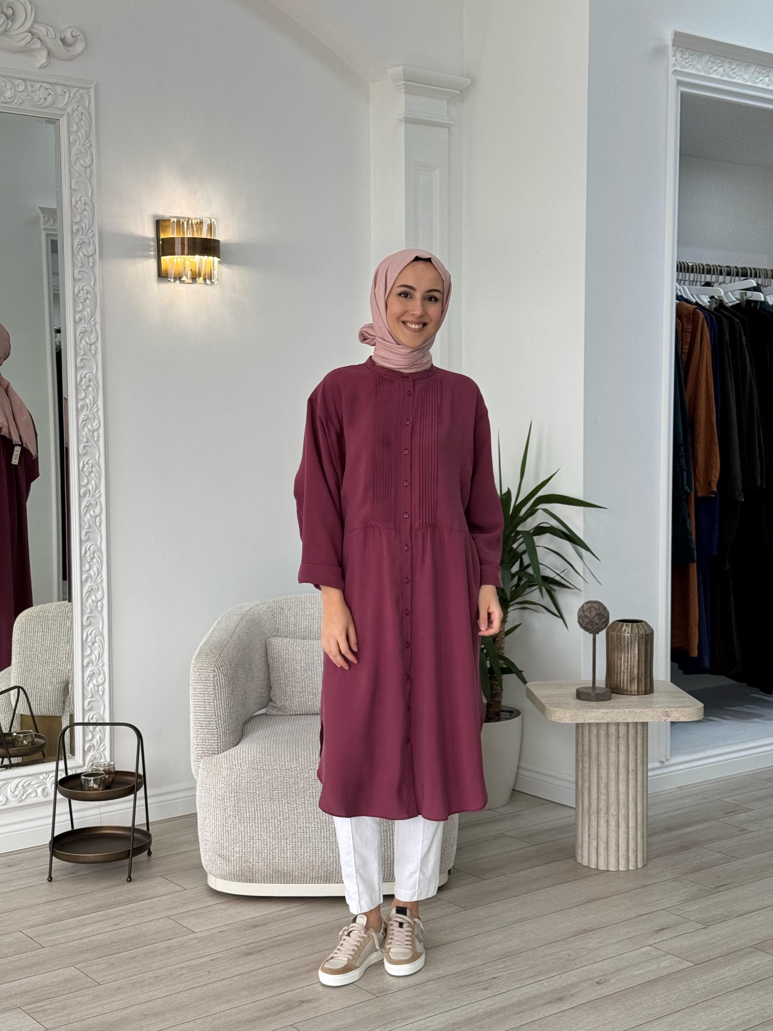 QOOQ Ruvo Gömlek Mürdüm 25ss202