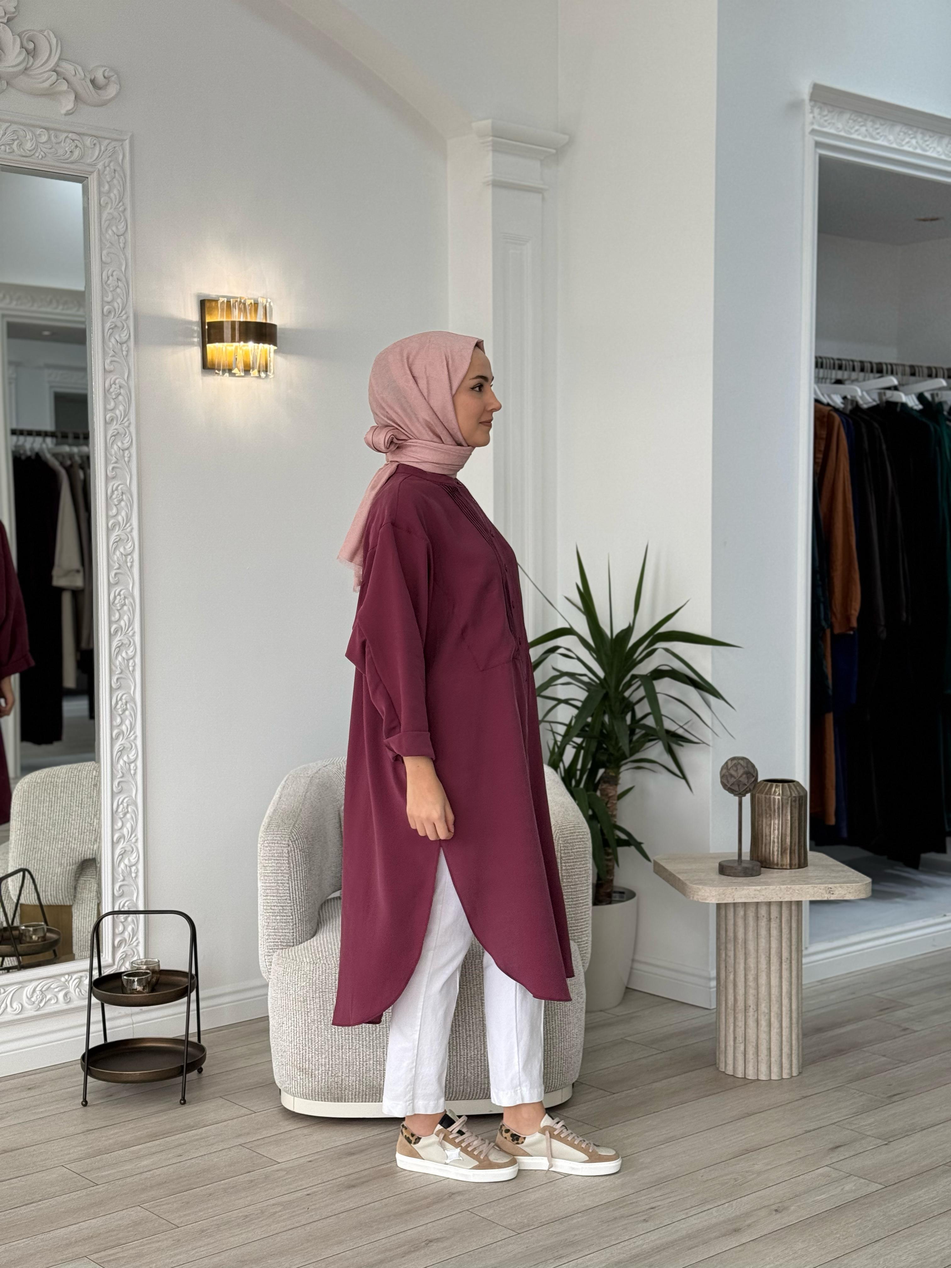 QOOQ Ruvo Gömlek Mürdüm 25ss202