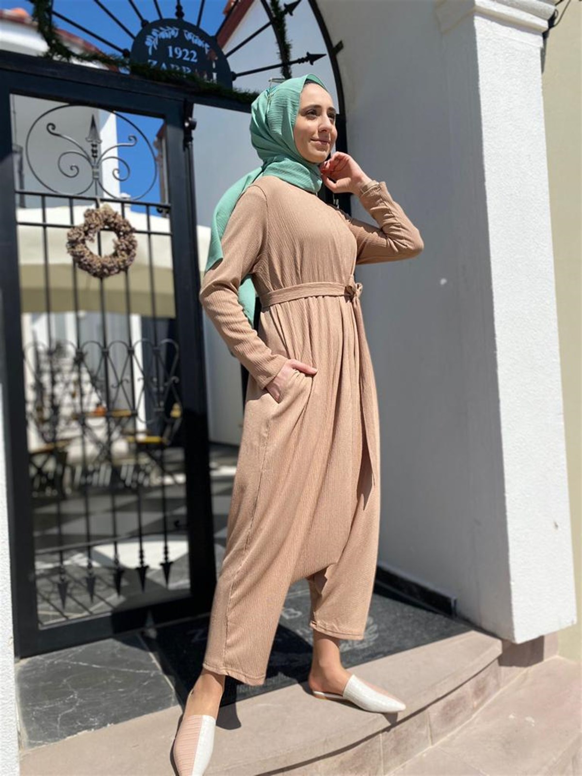 Qooq Şalvar Tulum Bej 22SS700