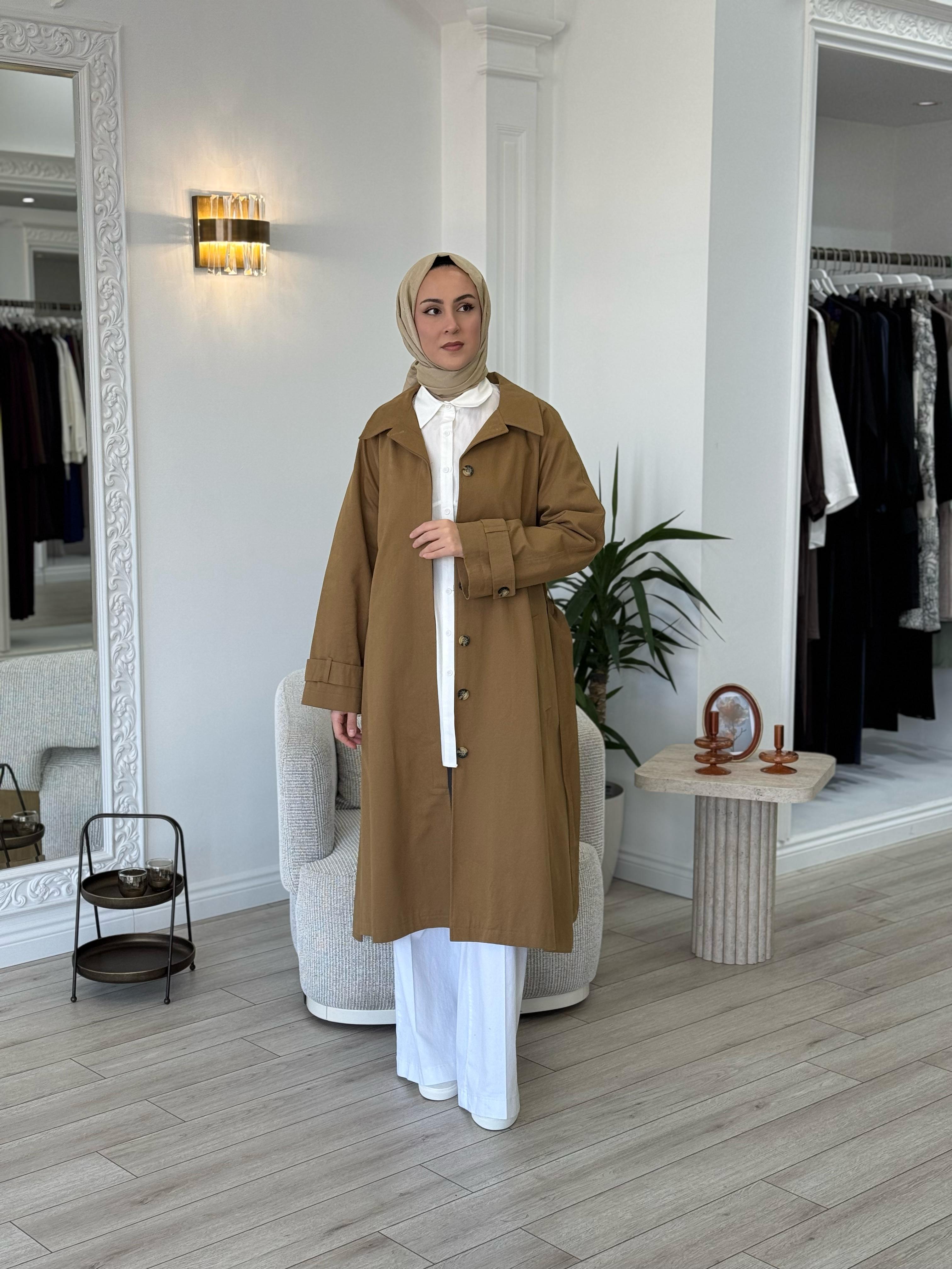 QOOQ Sam Trençkot Taba 24ss633