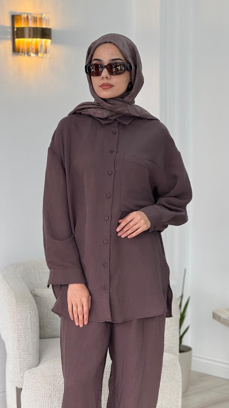 QOOQ Silva Çizgi Desenli Gömlek 26ss209