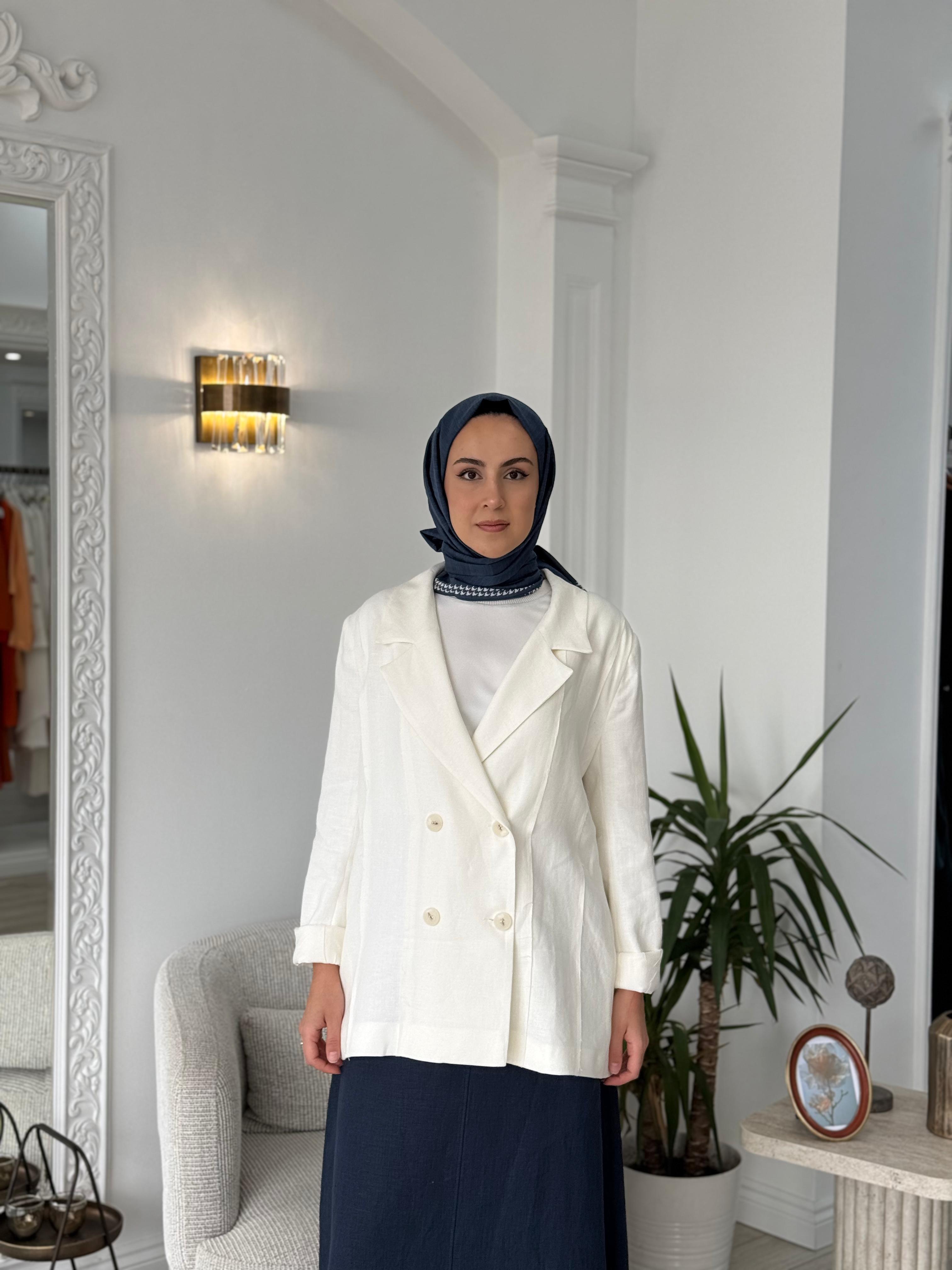 QOOQ Simon Ceket Beyaz 25ss618