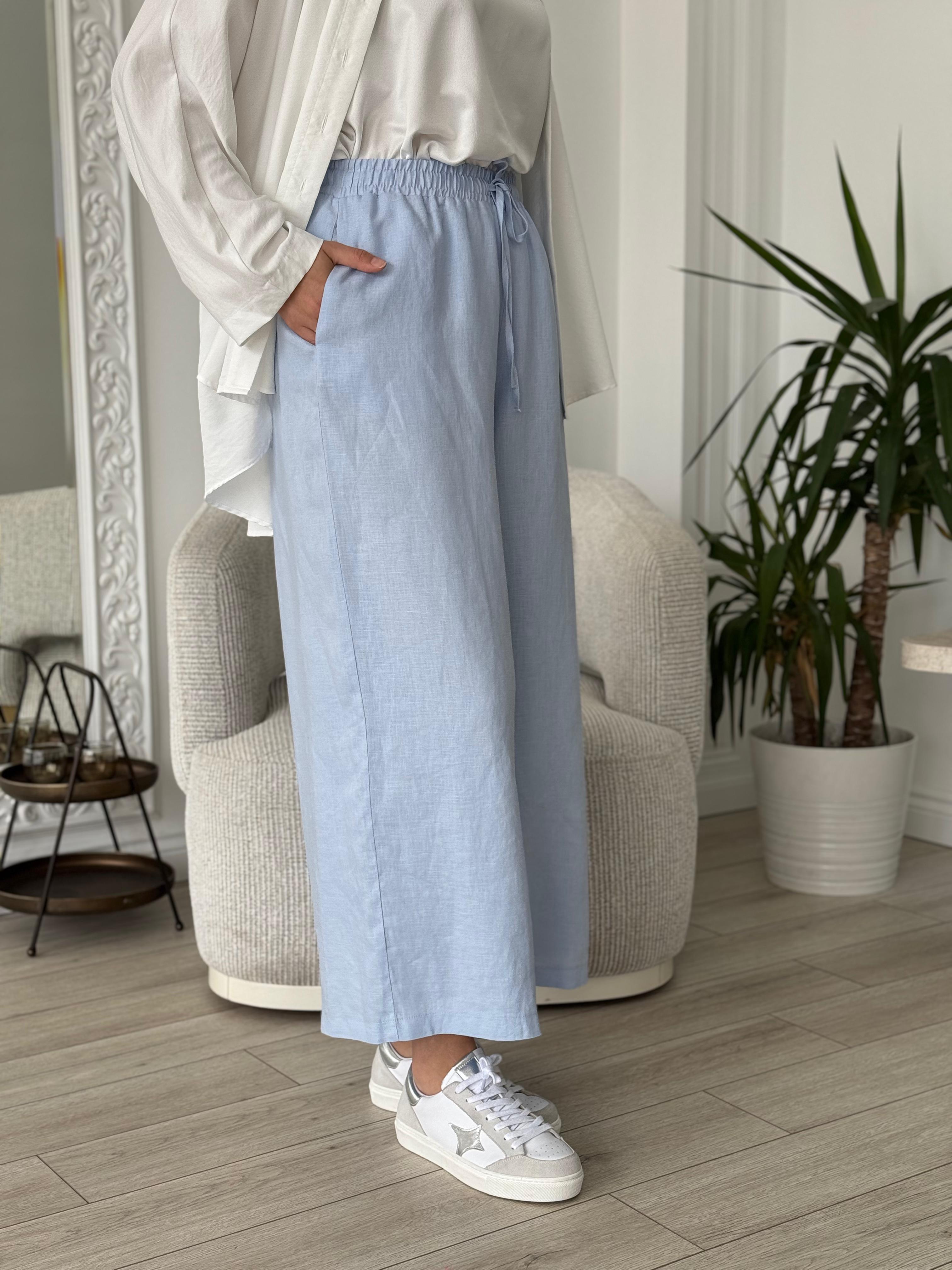 QOOQ Soffy Pantolon Buz Mavisi  25ss309