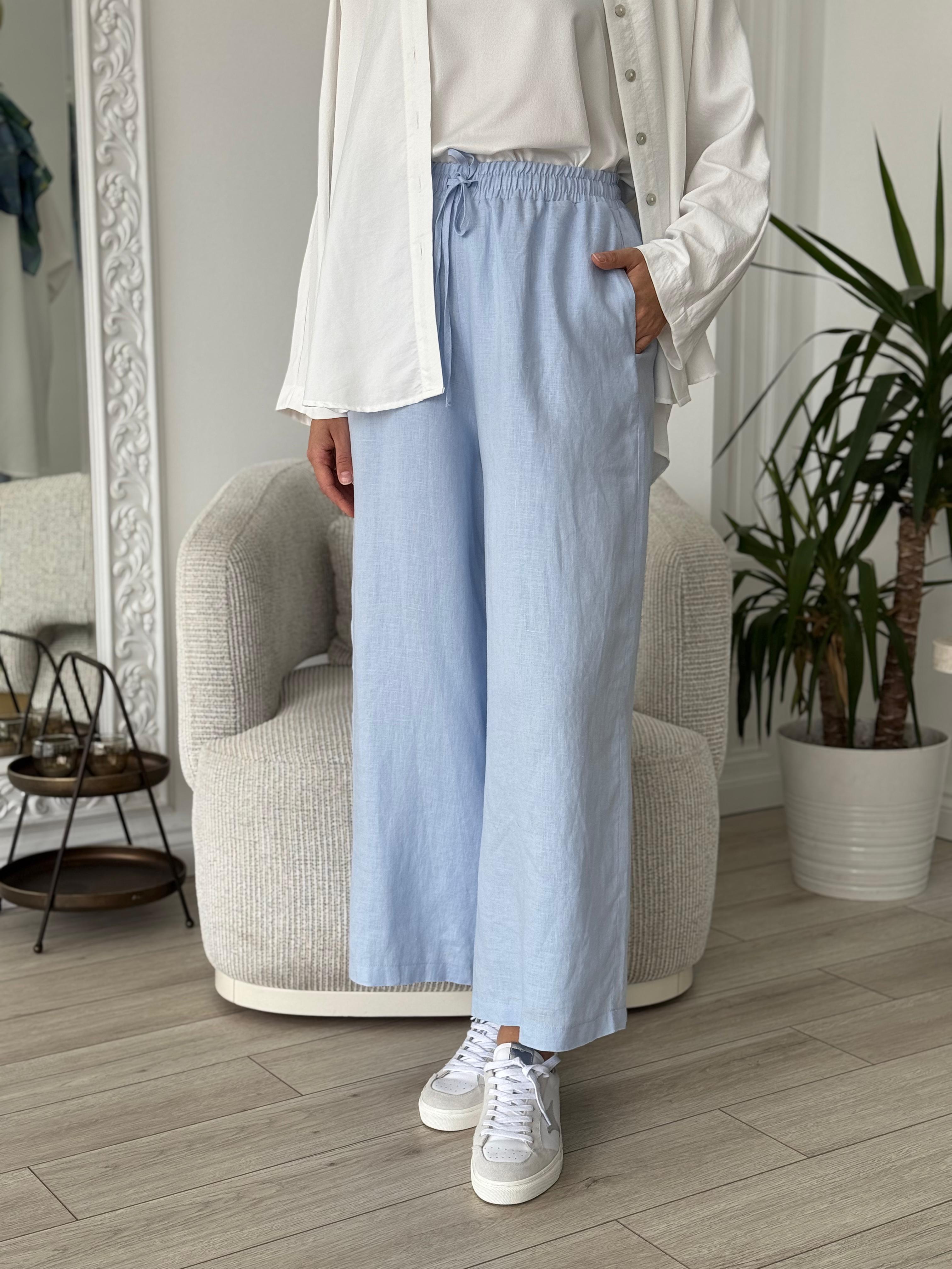 QOOQ Soffy Pantolon Buz Mavisi  25ss309