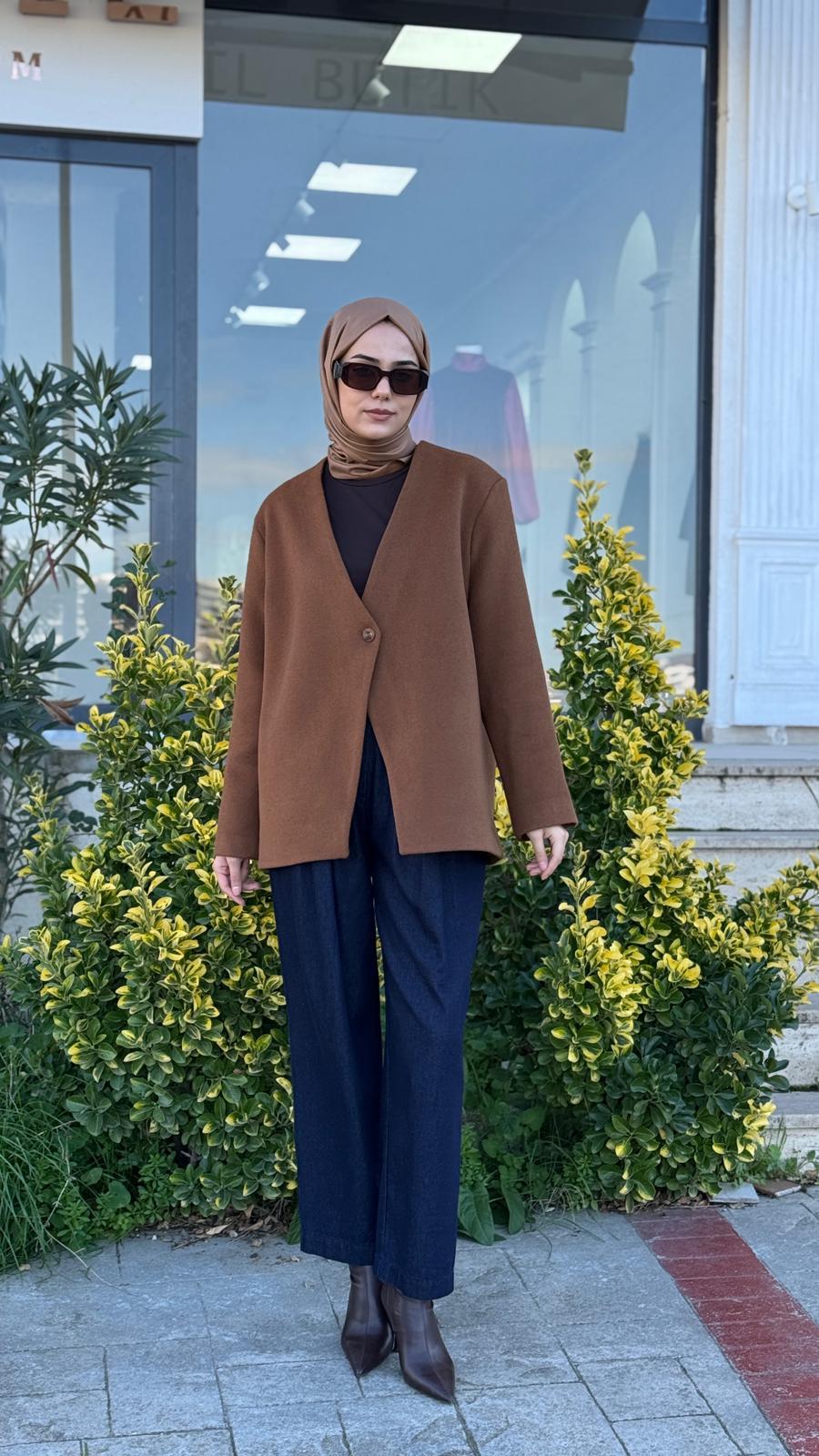 QOOQ Tek Düğmeli Yün Ceket 26fw618