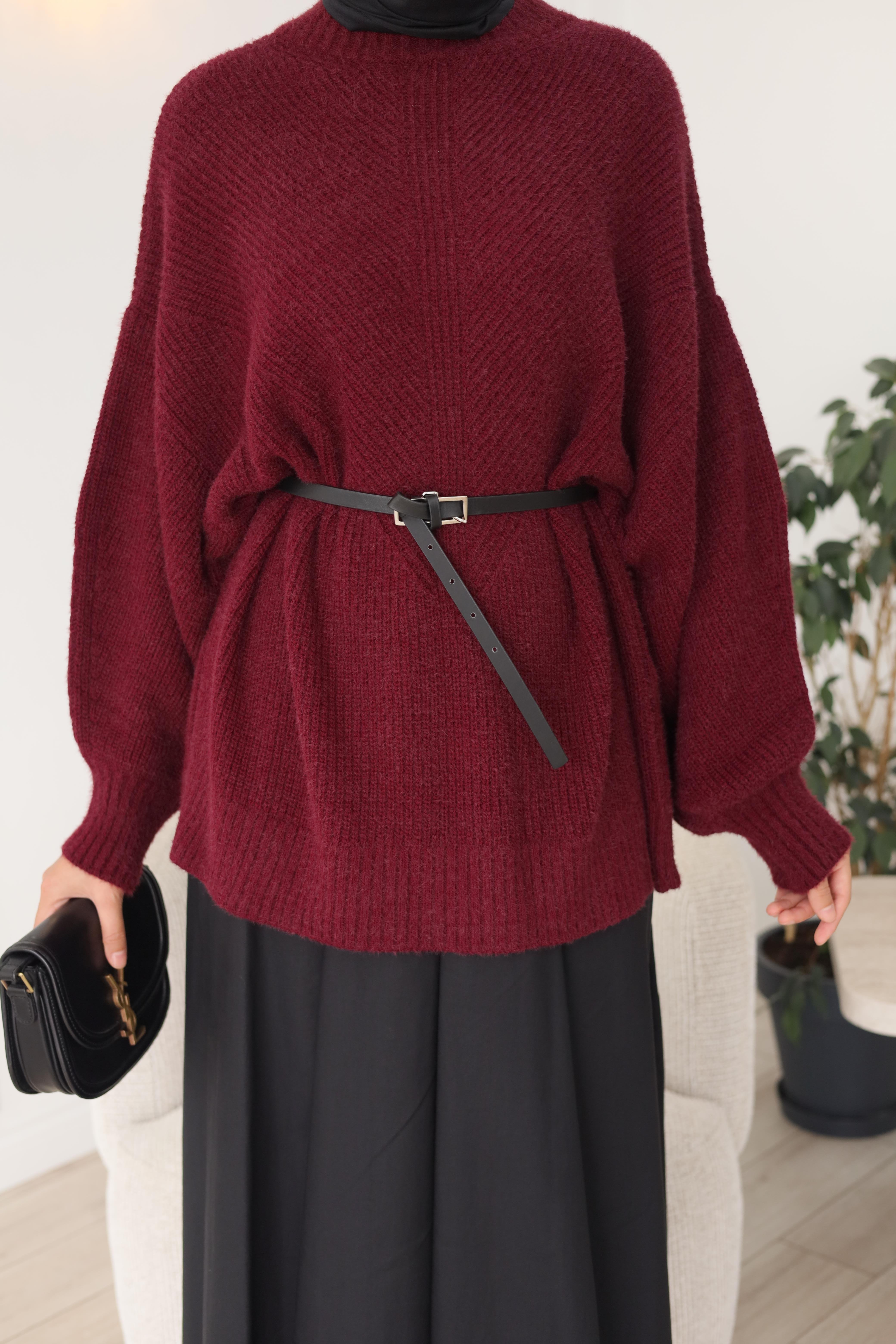 QOOQ Triko Kazak Bordo 26fw217