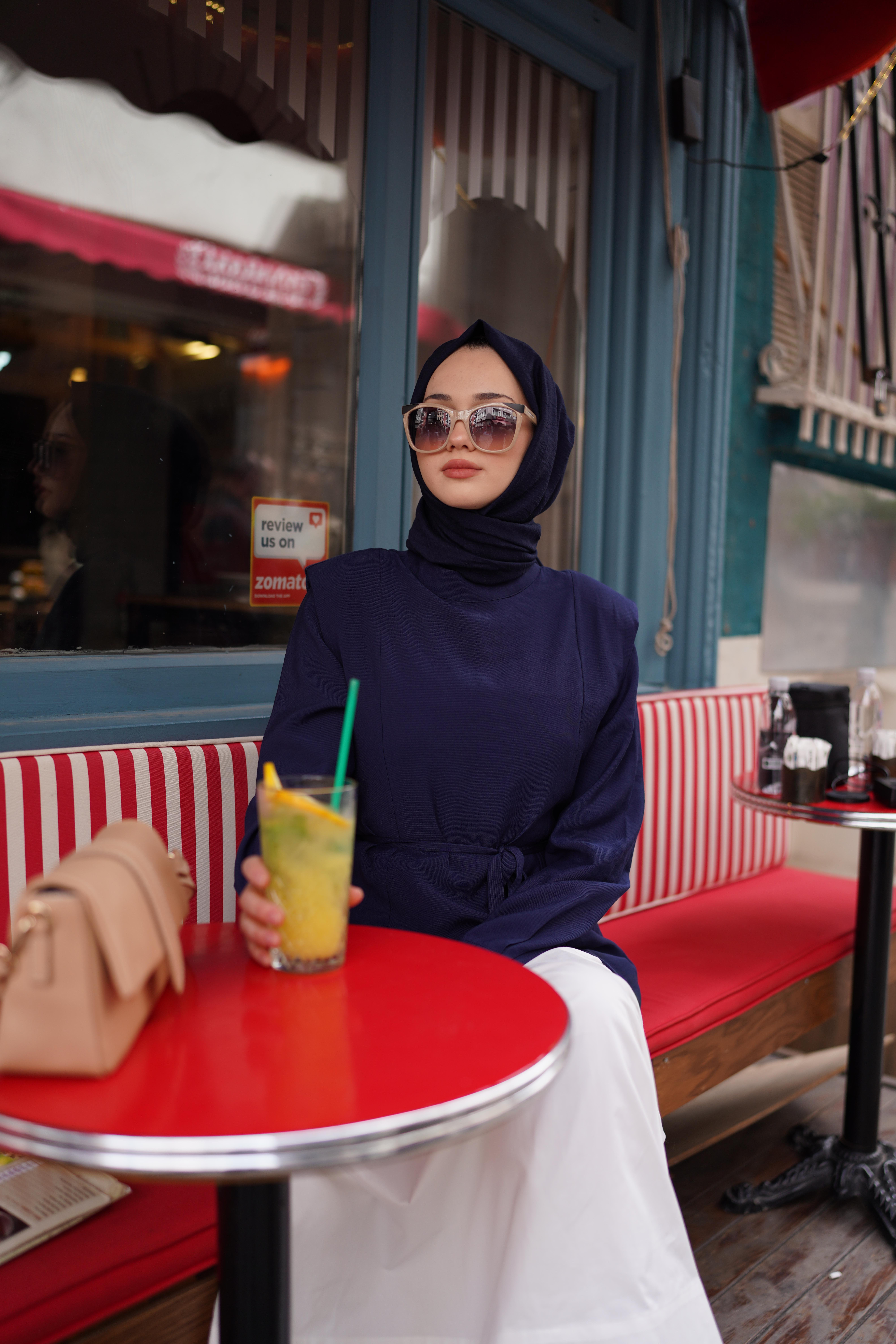 QOOQ Vatka Bluz Lacivert 24ss247