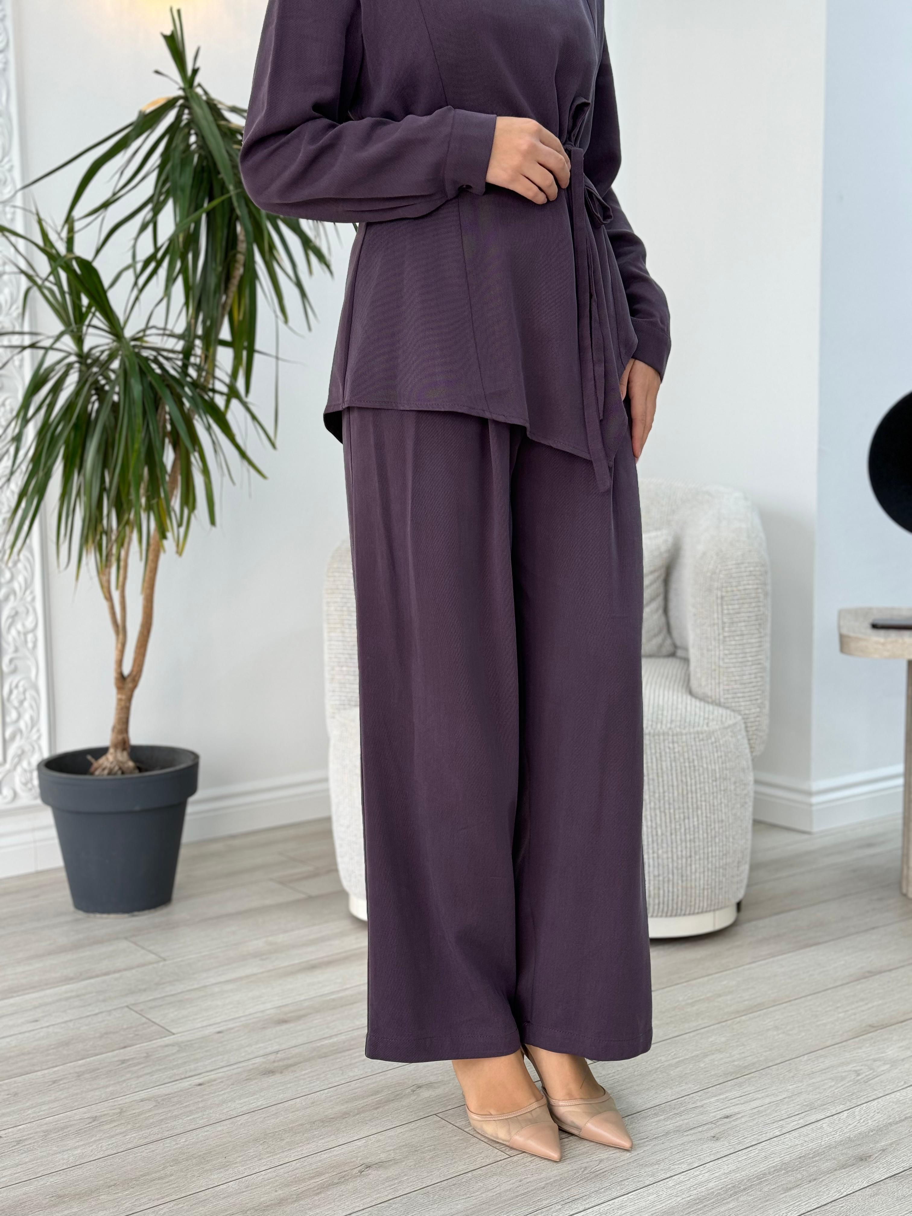 QOOQ Vatka Bluz Takım Mürdüm 25fw224