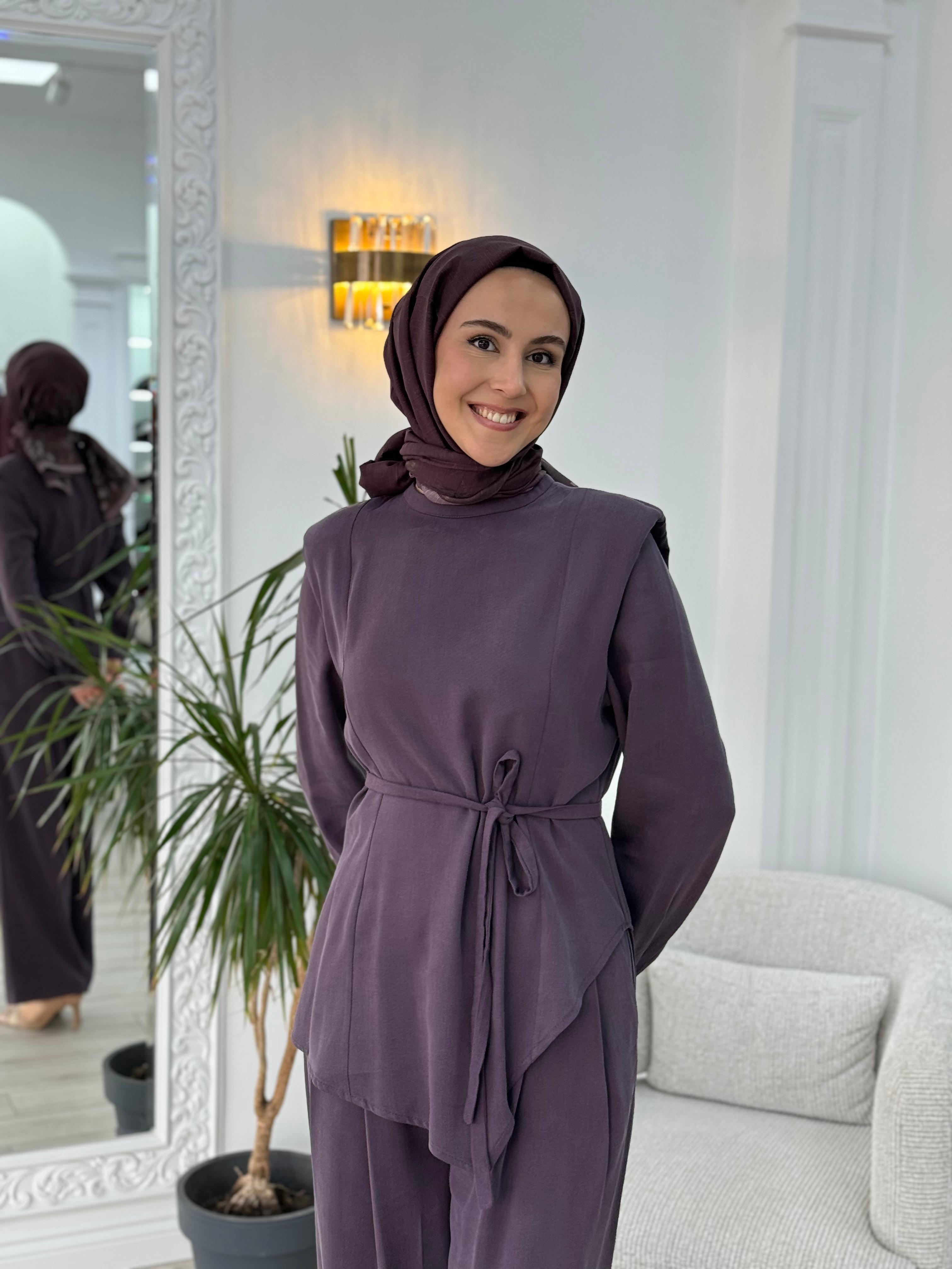 QOOQ Vatka Bluz Takım Mürdüm 25fw224