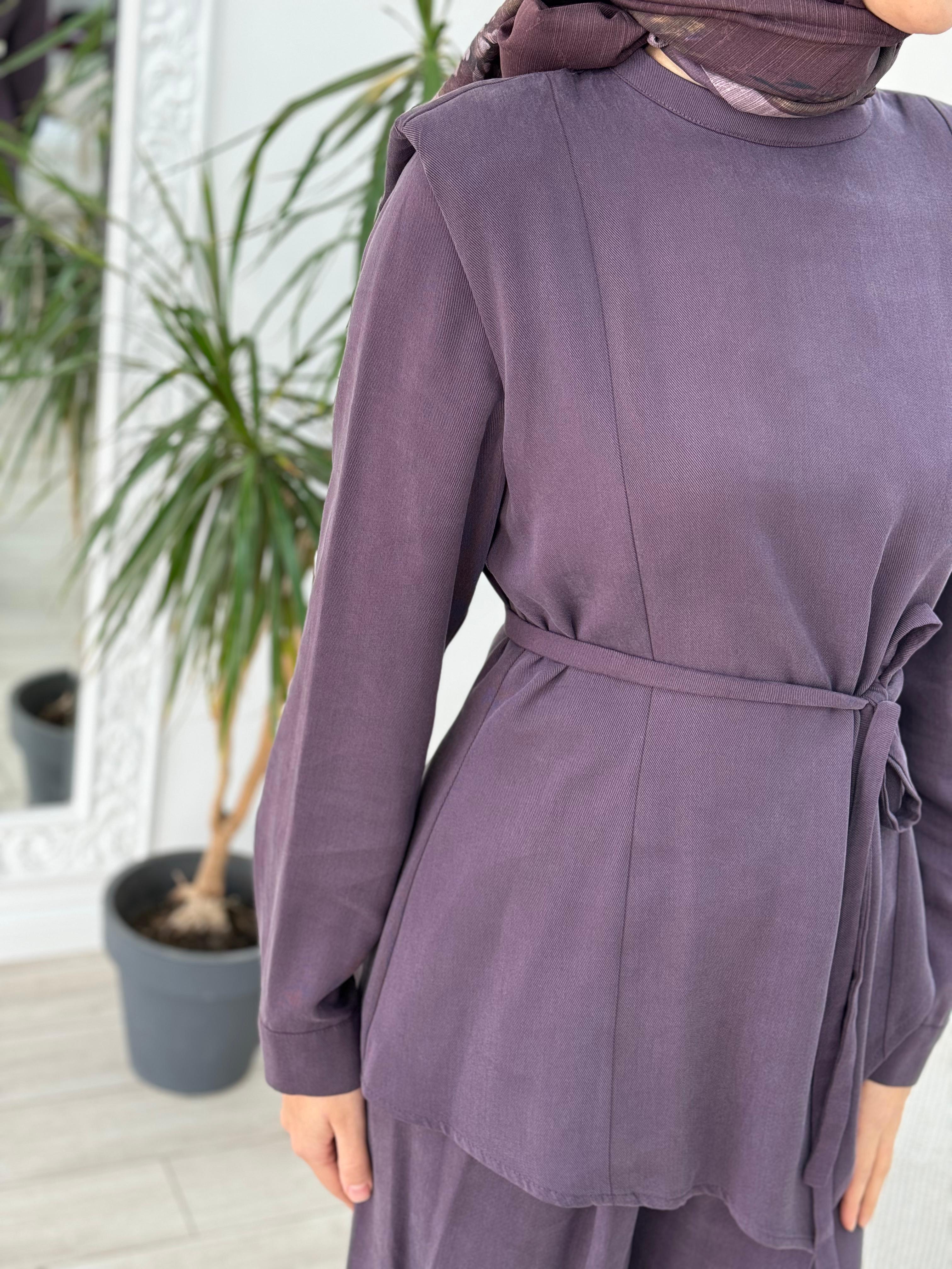 QOOQ Vatka Bluz Takım Mürdüm 25fw224