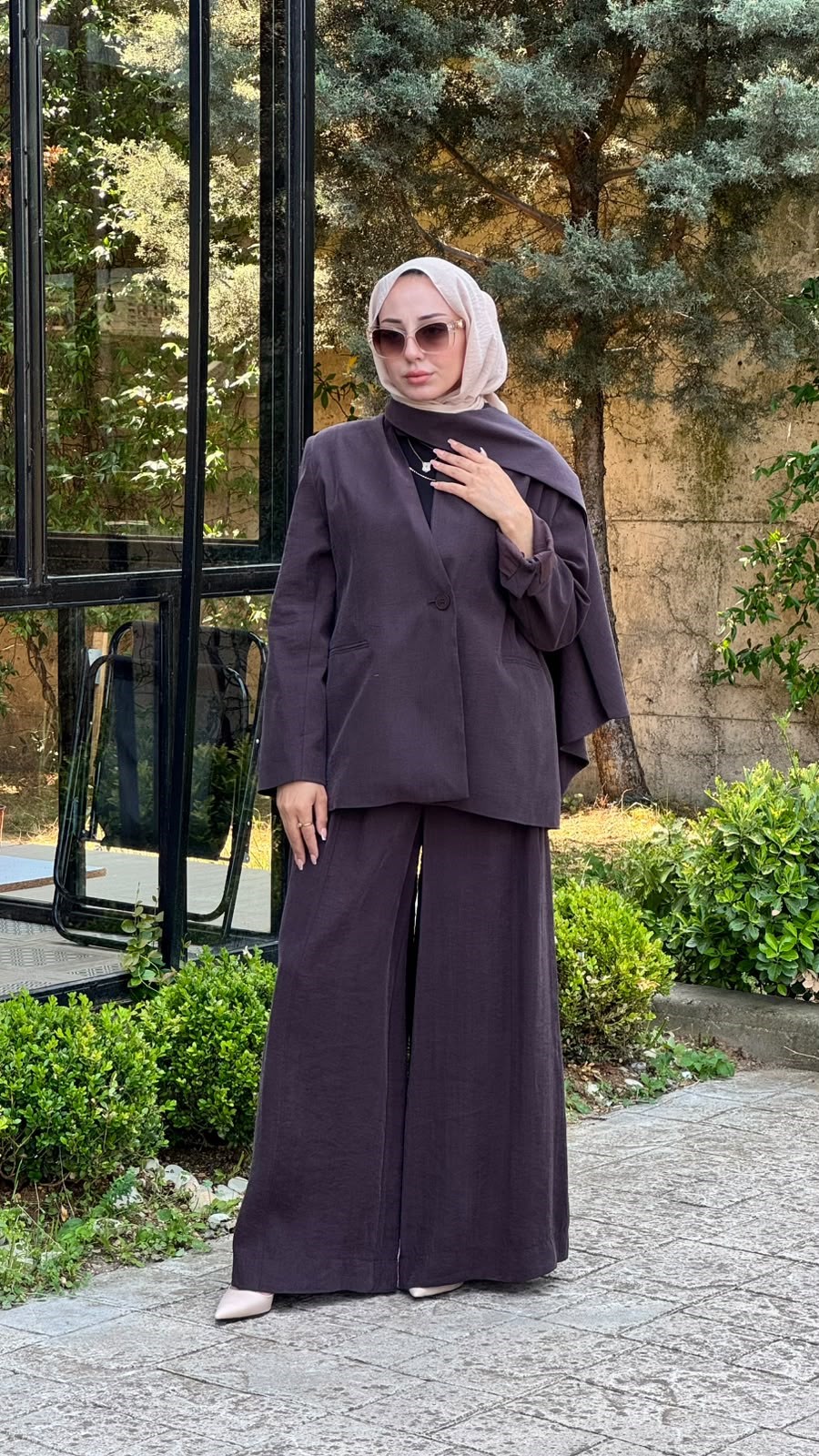 QOOQ Yakası Uzun Pantolonlu Takım 26ss600