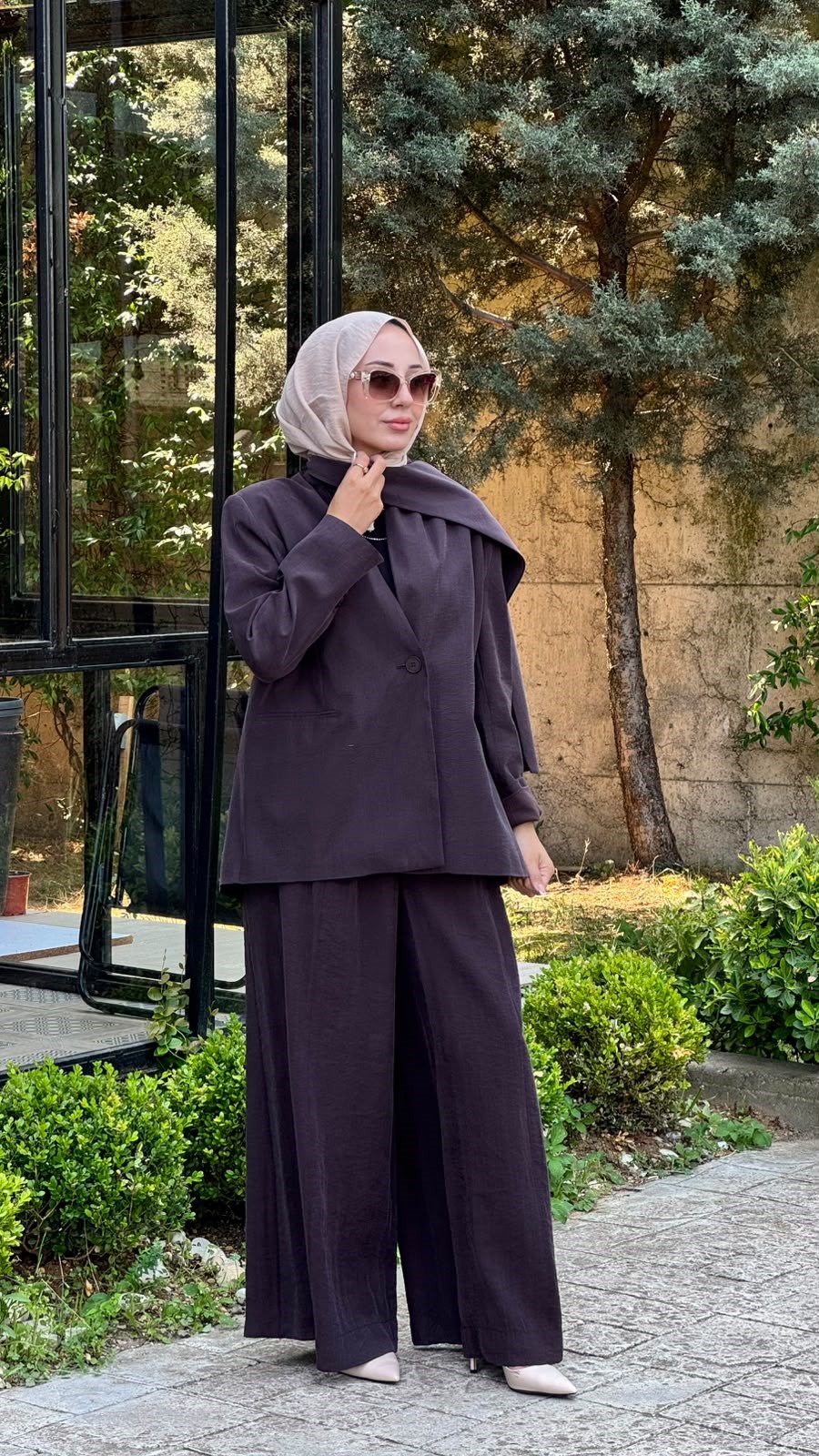 QOOQ Yakası Uzun Pantolonlu Takım 26ss600