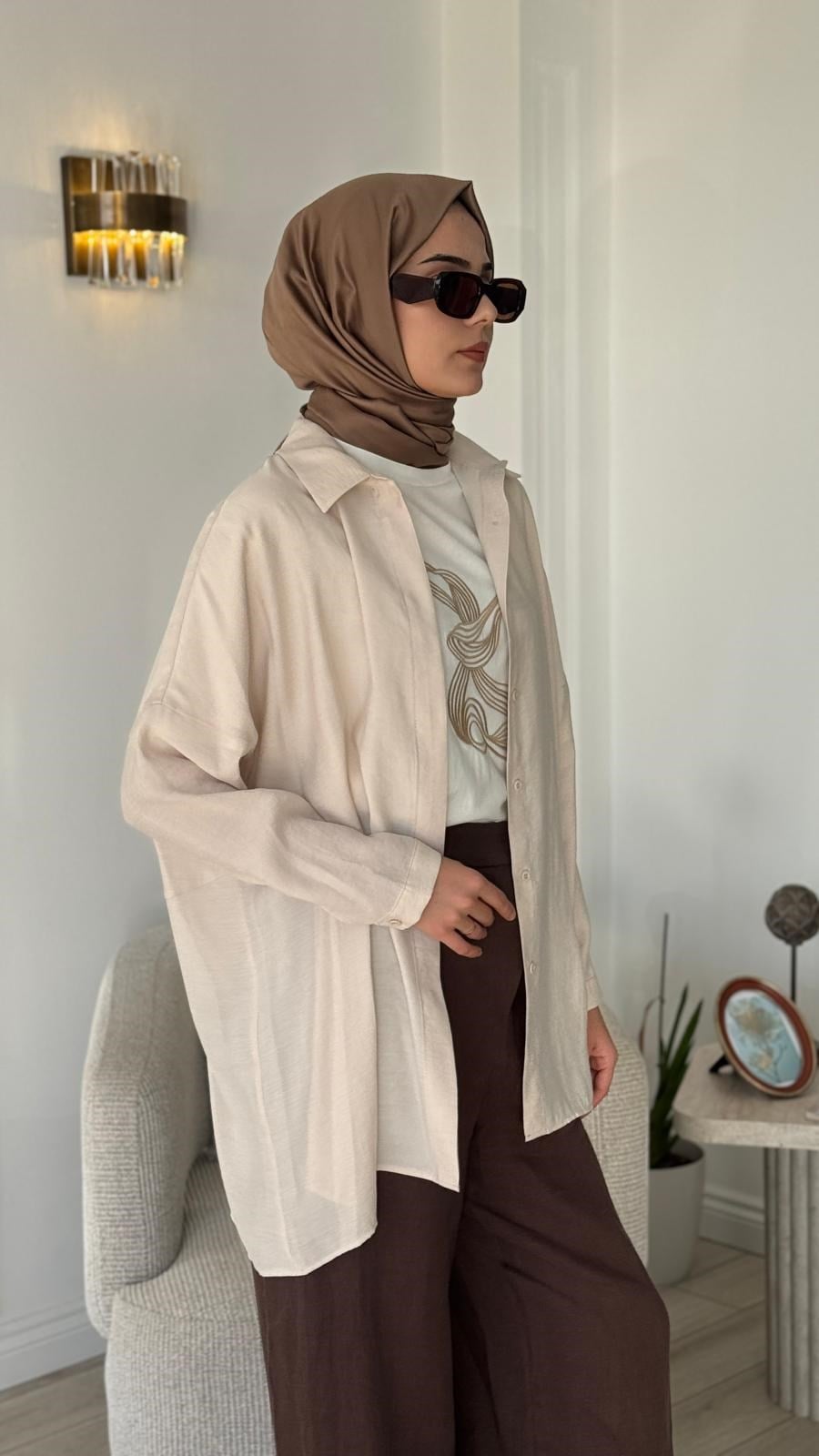 QOOQ Yarasa Kol Gömlek 26ss233