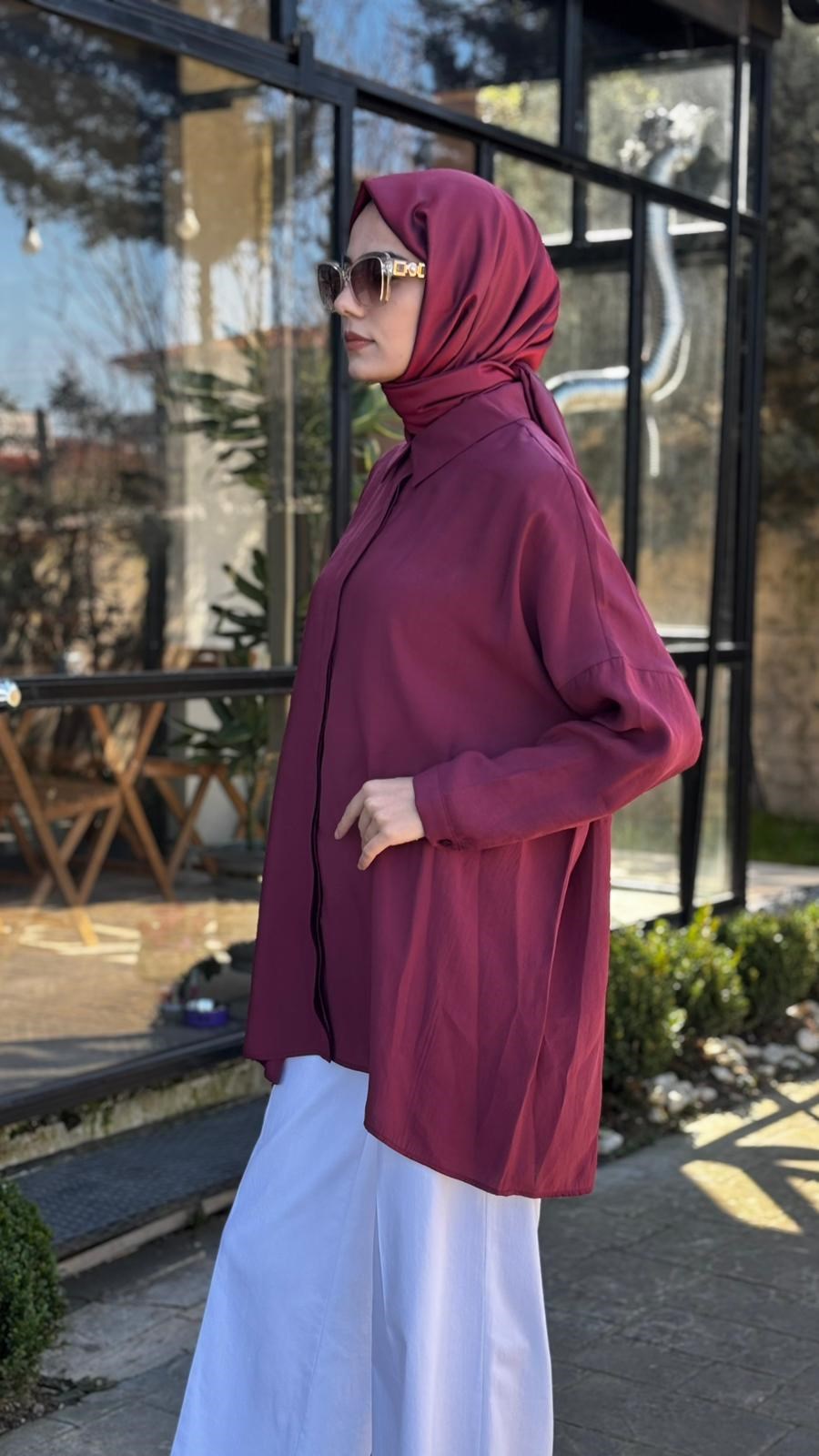 QOOQ Yarasa Kol Gömlek 26ss233