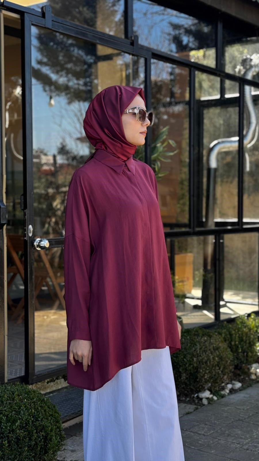 QOOQ Yarasa Kol Gömlek 26ss233