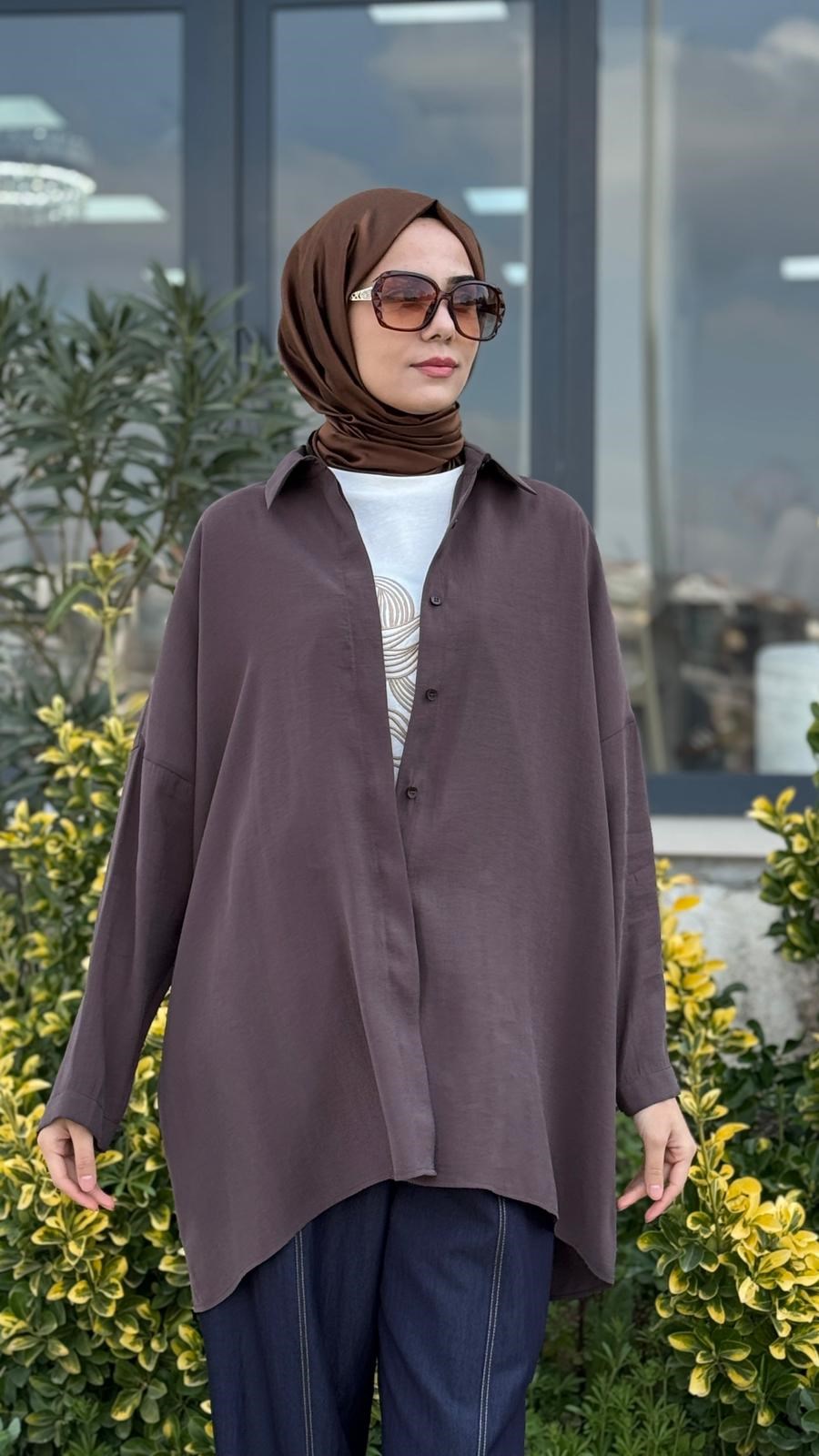 QOOQ Yarasa Kol Gömlek 26ss233