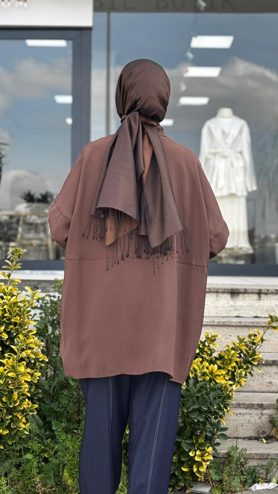QOOQ Yarasa Kol Gömlek 26ss233