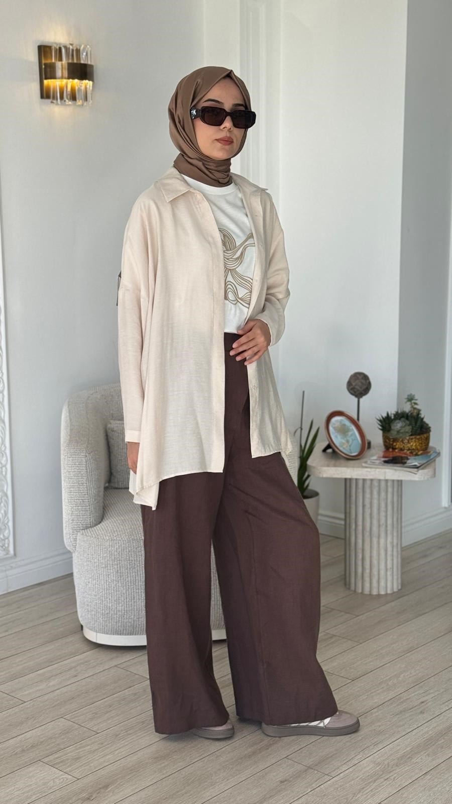 QOOQ Yarasa Kol Gömlek 26ss233
