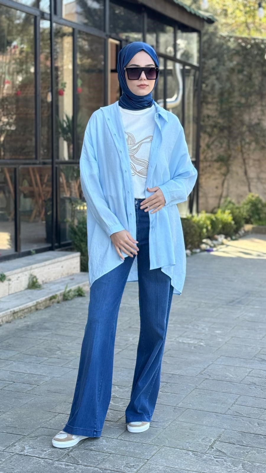 QOOQ Yarasa Kol Gömlek 26ss233