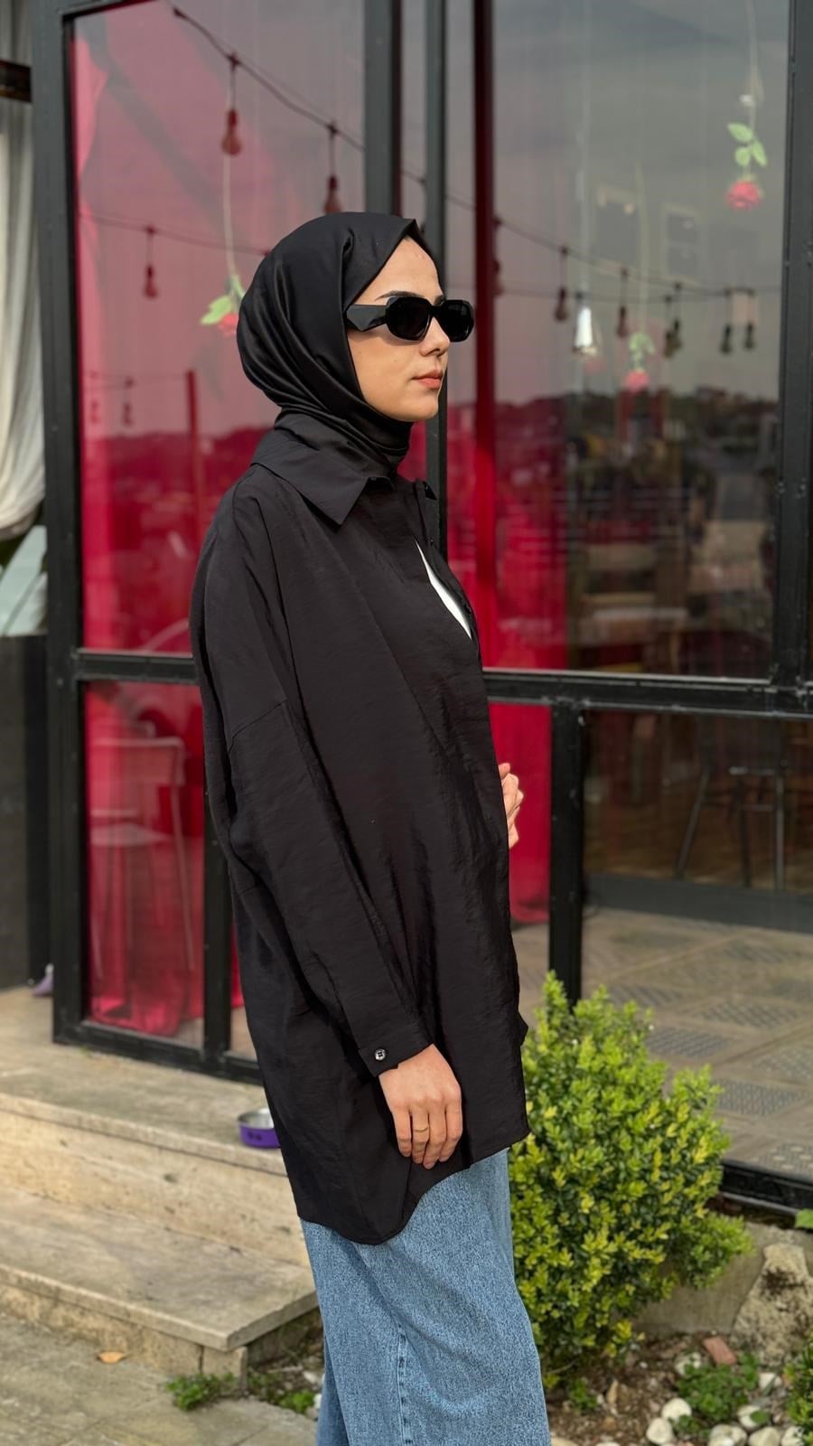QOOQ Yarasa Kol Gömlek 26ss233