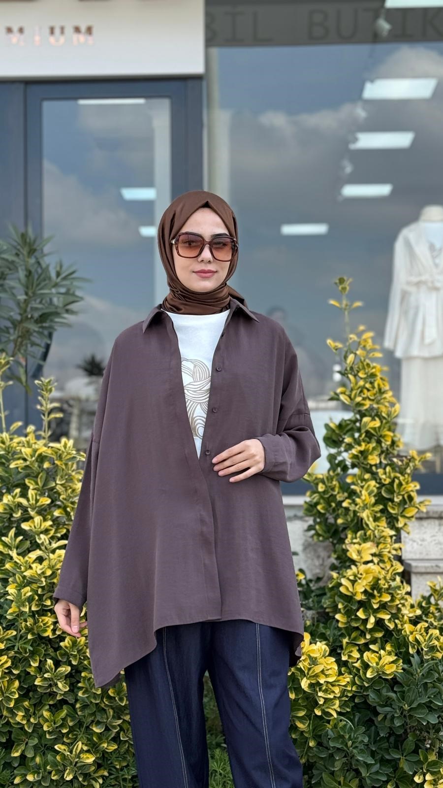 QOOQ Yarasa Kol Gömlek 26ss233