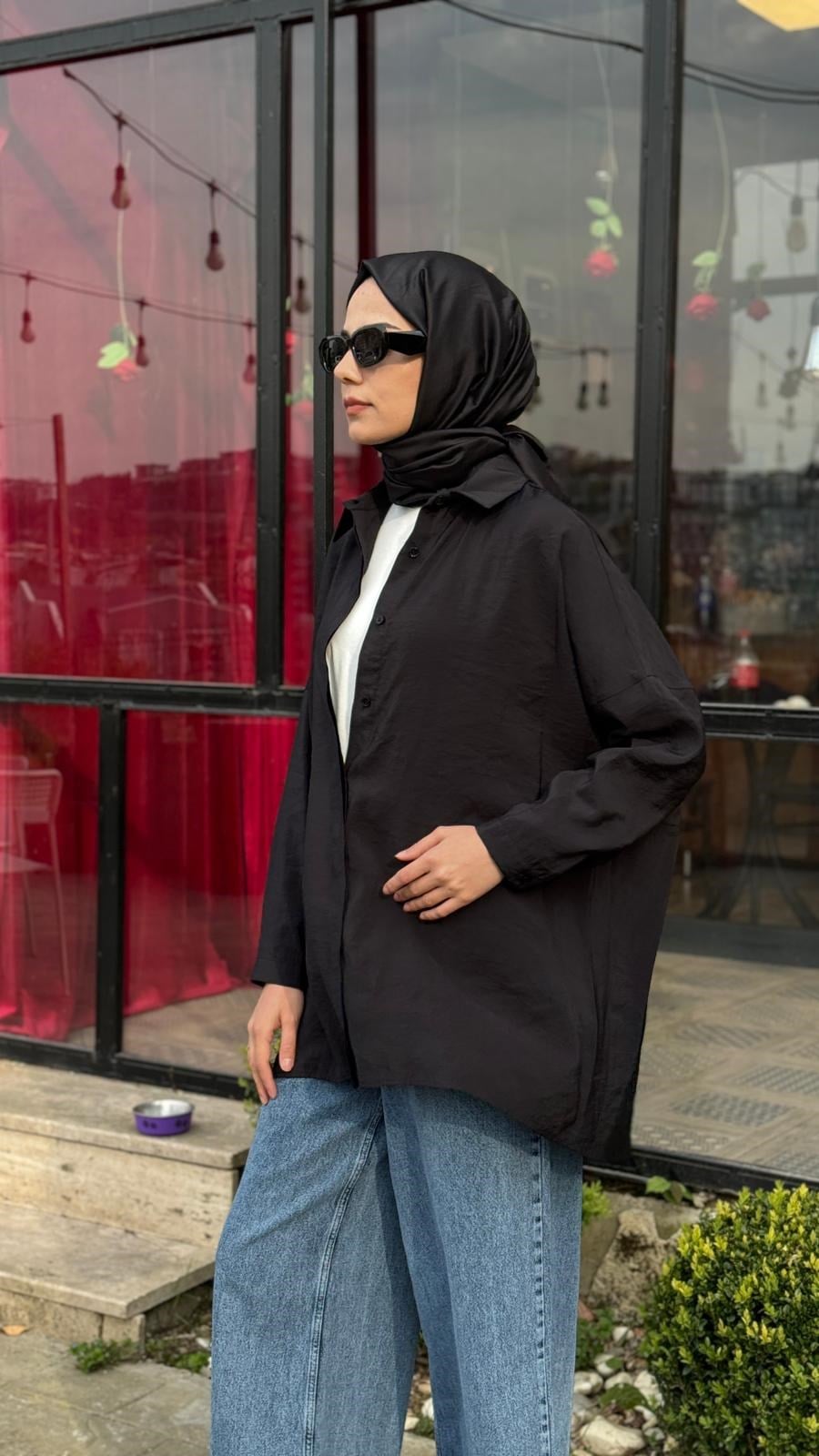QOOQ Yarasa Kol Gömlek 26ss233