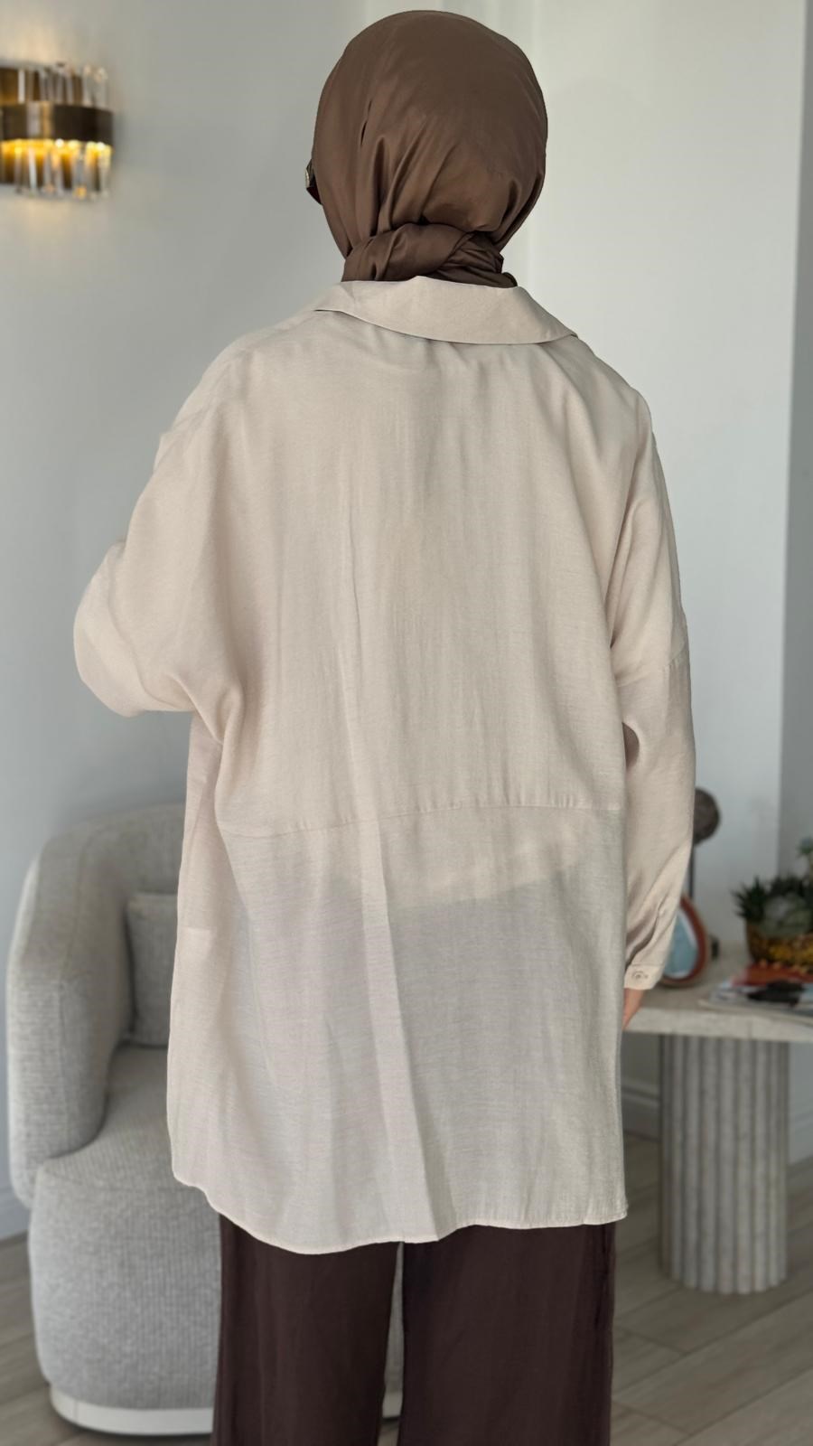 QOOQ Yarasa Kol Gömlek 26ss233