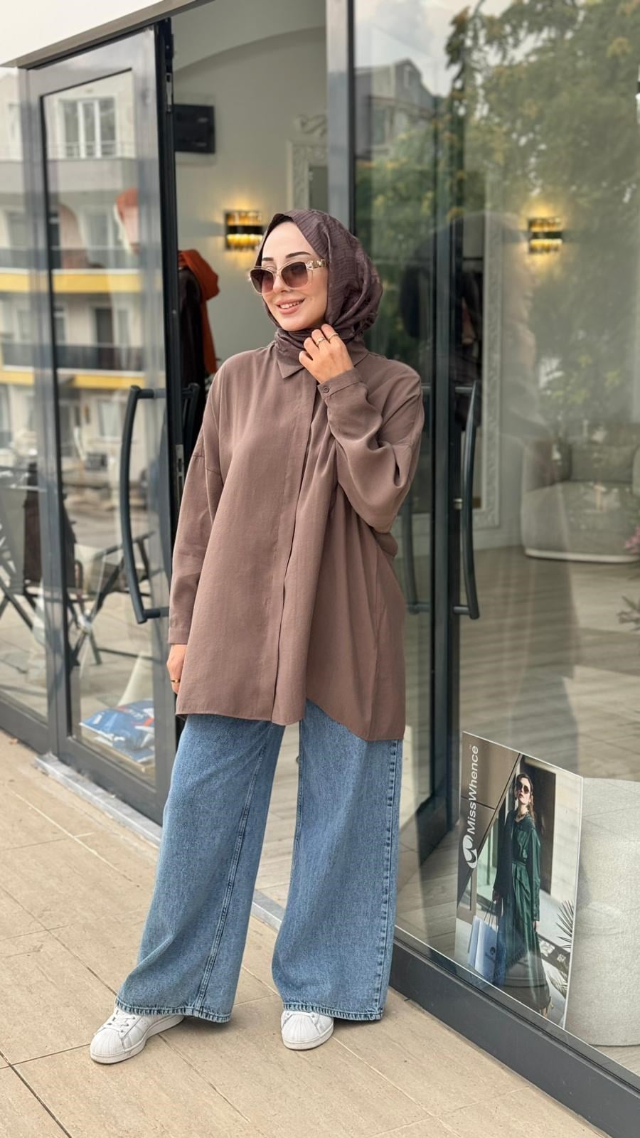 QOOQ Yarasa Kol Gömlek 26ss233